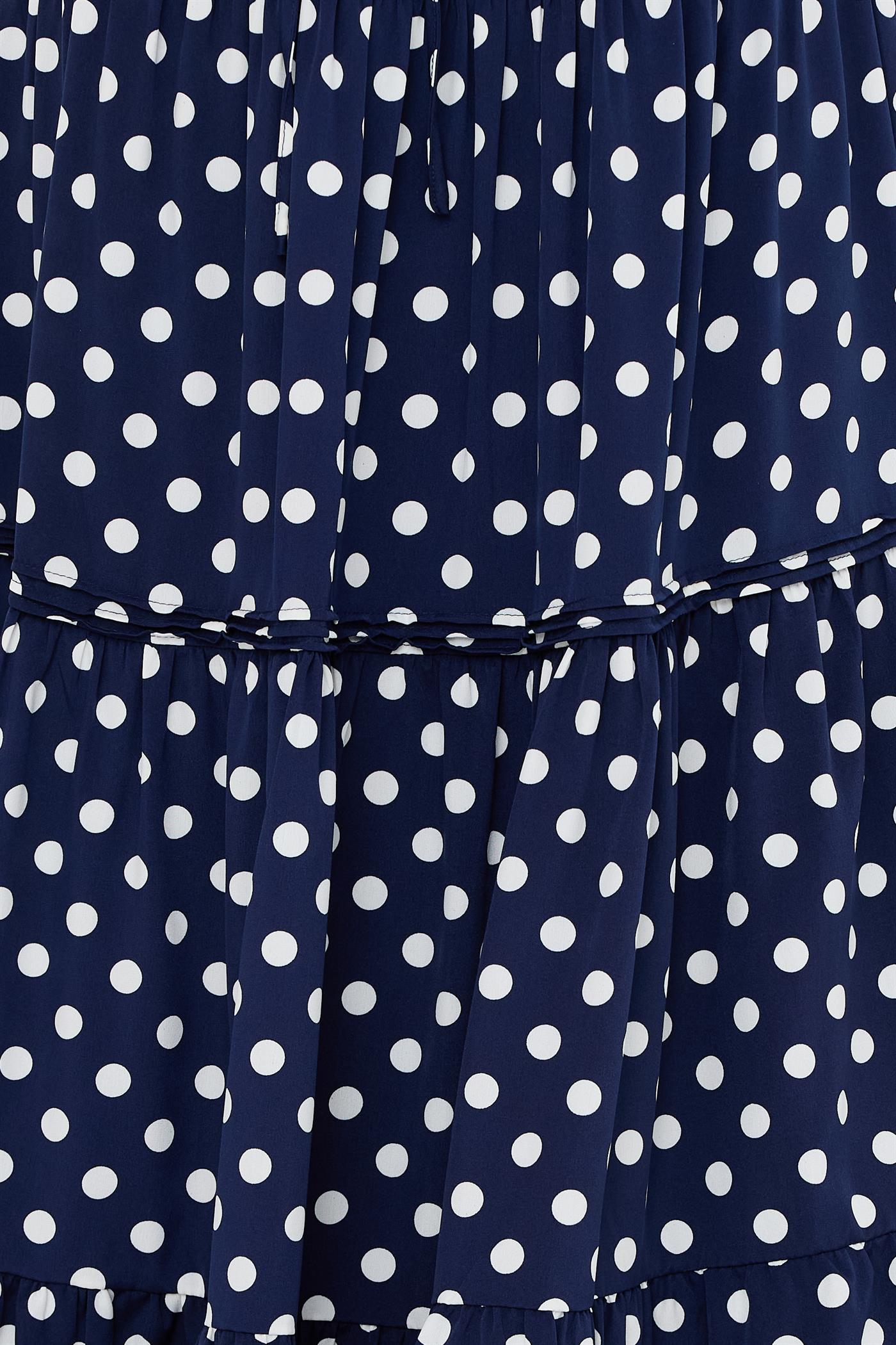 Wholesale Tiered Polka Dot Skirt Skirts HF26C066 NAVY HYFVE
