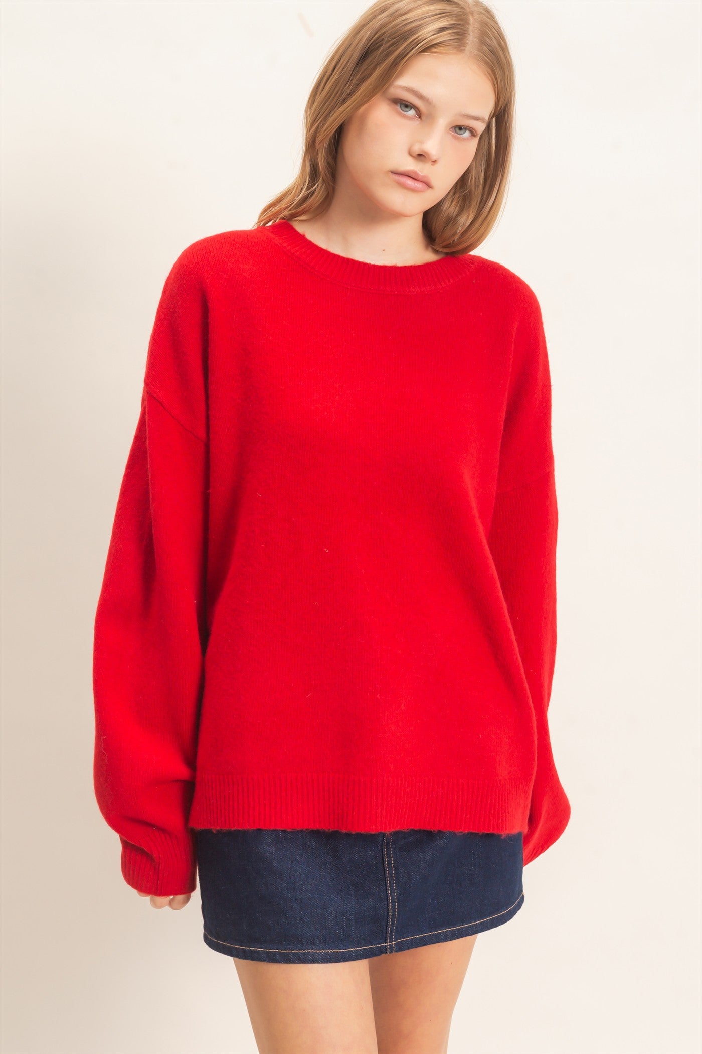 Wholesale Open Back Sweater With Organza Bows Sweaters HF26F149 RED HYFVE