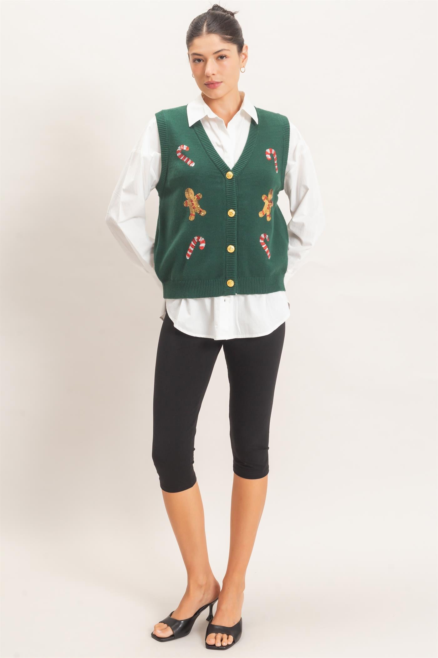 Wholesale Christmas Sweater Vest Sweaters HF26E917 GREEN HYFVE