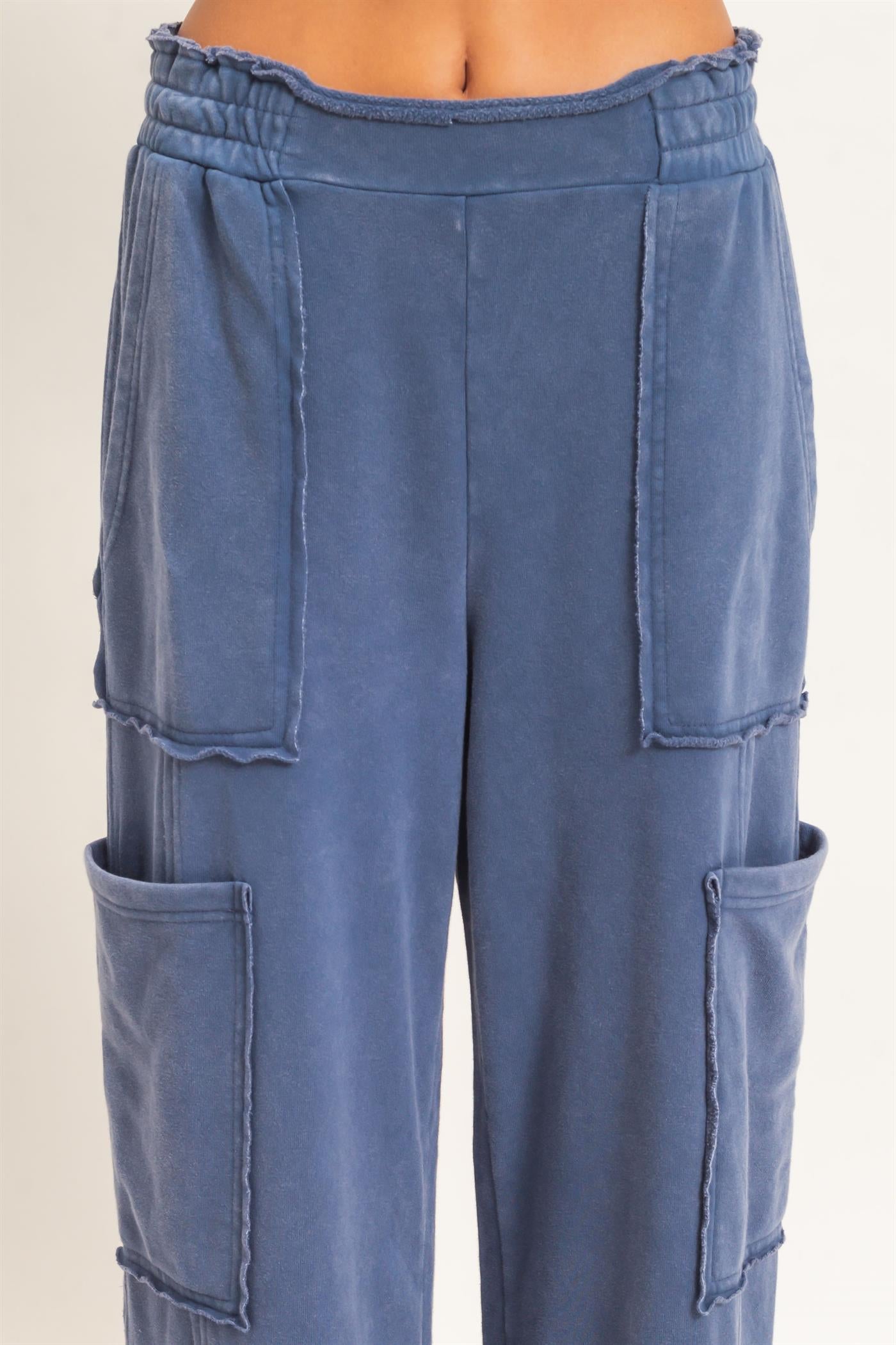Wholesale Mineral Wash Cargo Pocket Pants Pants DZ26C963 NAVY DOUBLE ZERO