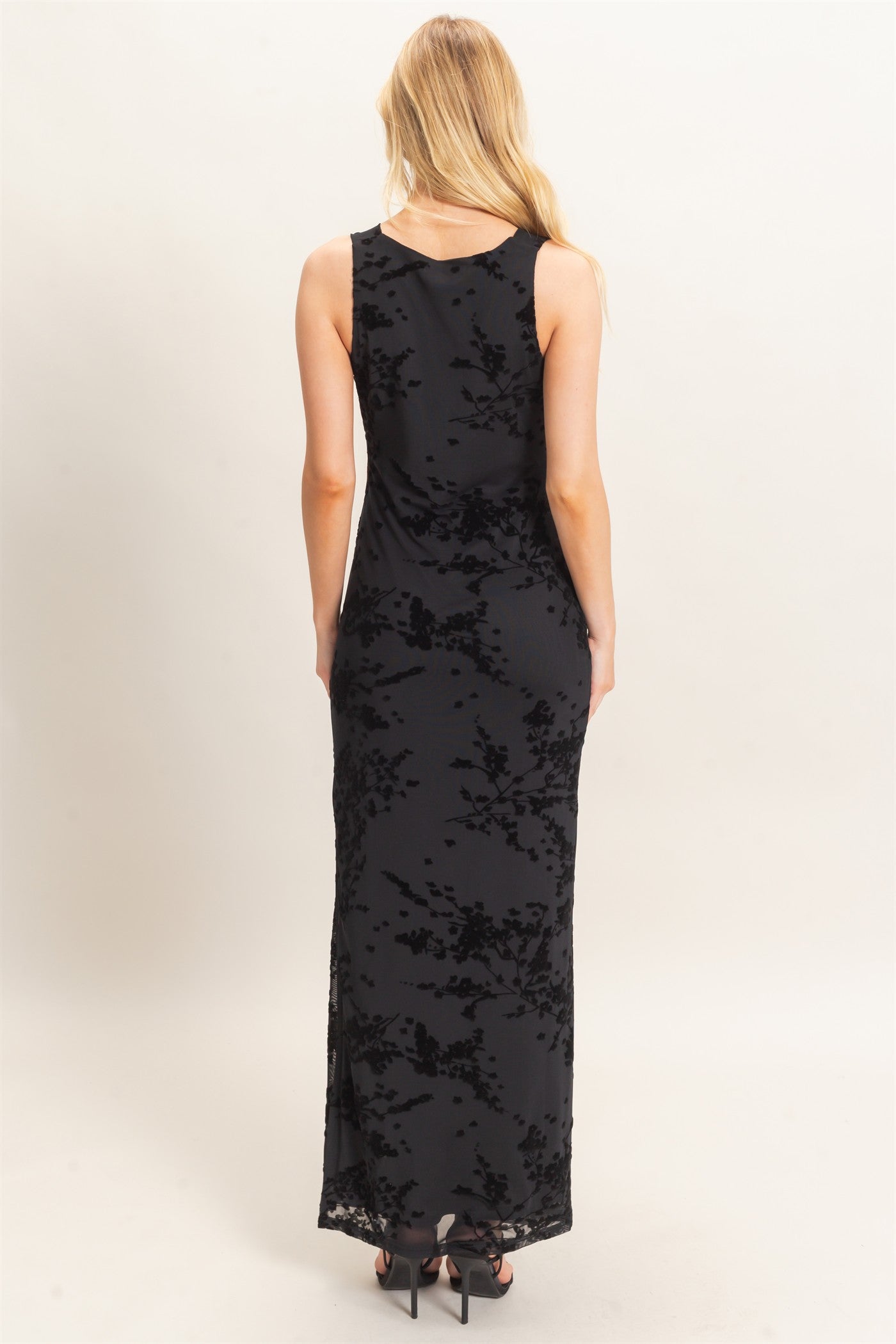Wholesale Draped Cowl Neck Sleeveless Dress Dresses HF26C728 BLACK HYFVE