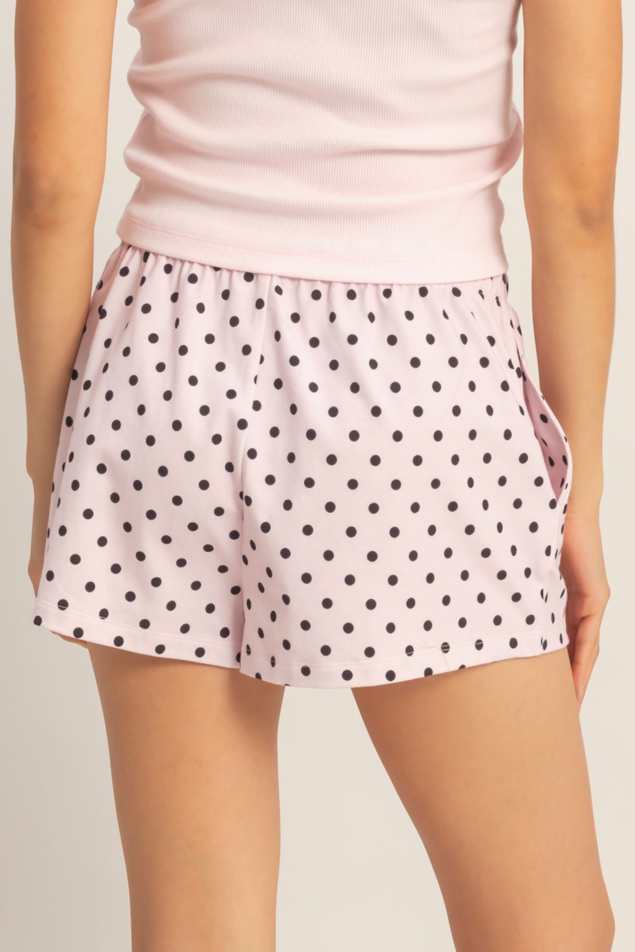 Wholesale Polka Dot Drawstring Shorts Shorts DZ26C385 PINK DOUBLE ZERO