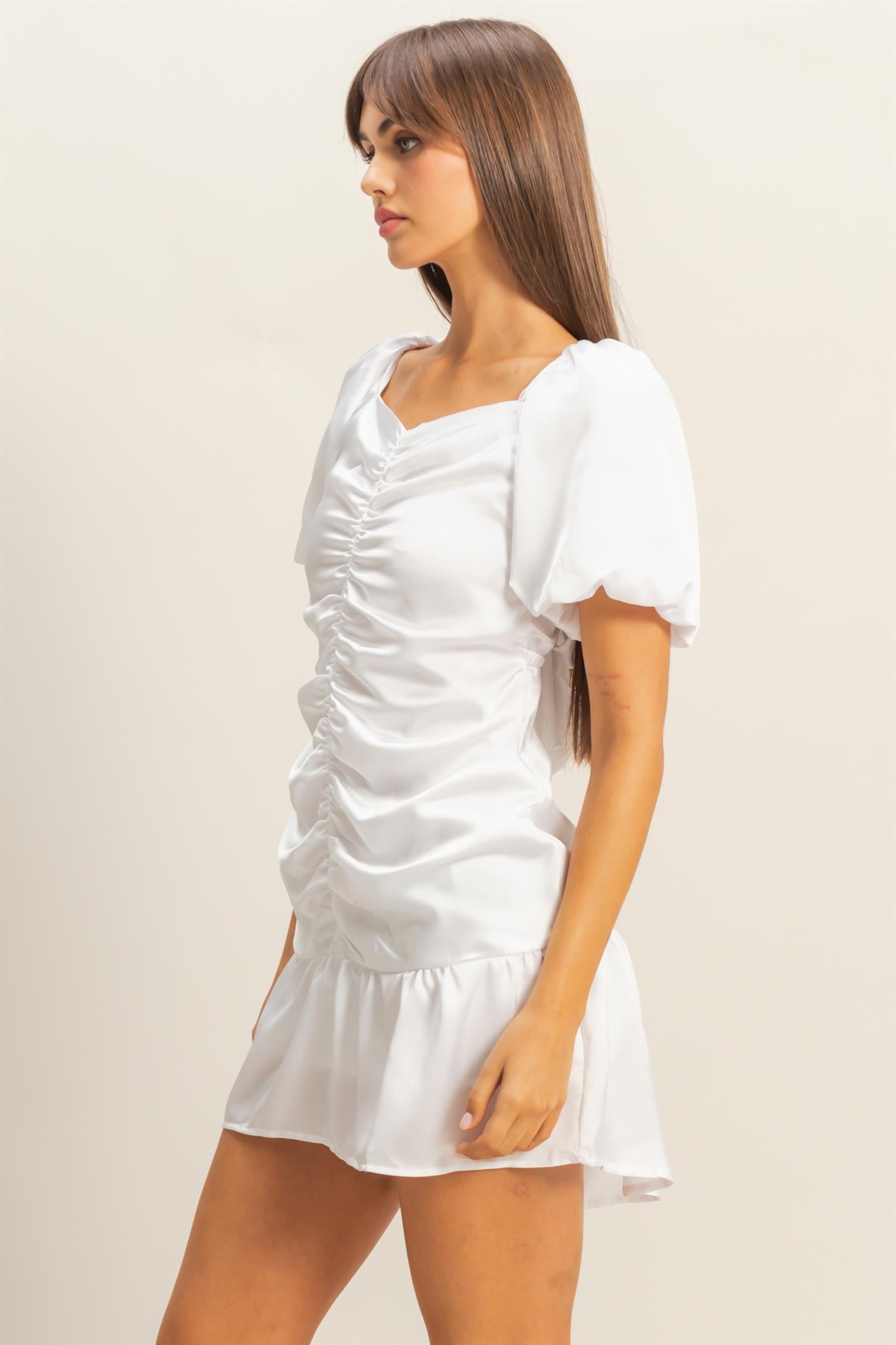 Wholesale Ruched Mini Dress Dresses HF22C741 OFF WHITE HYFVE