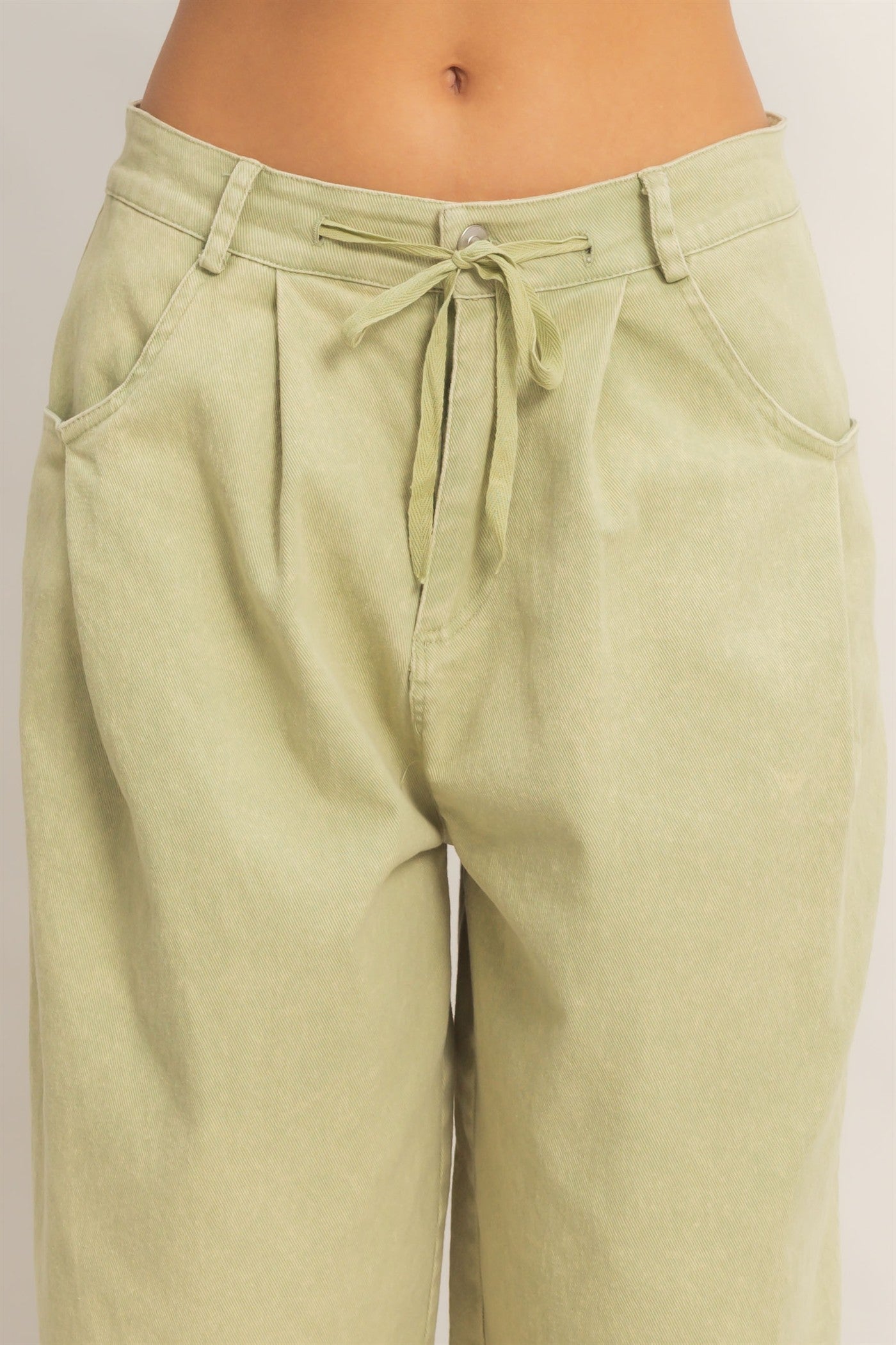 Wholesale Drawstring Wide-Leg Pants Pants HF26A393 L.OLIVE HYFVE