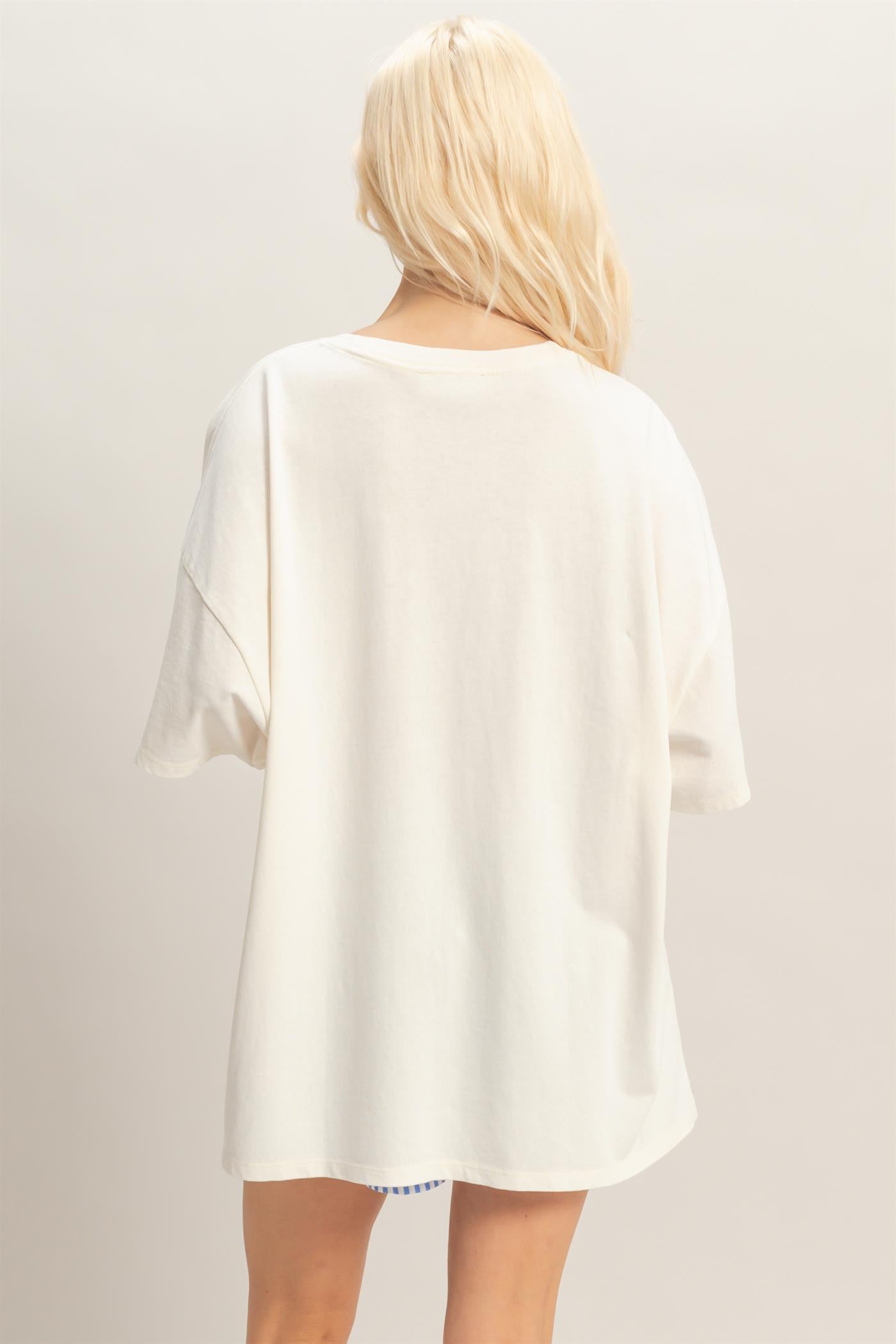 Wholesale Oversized Mineral Wash T-Shirt T-Shirts DZ26A031 OFF WHITE DOUBLE ZERO