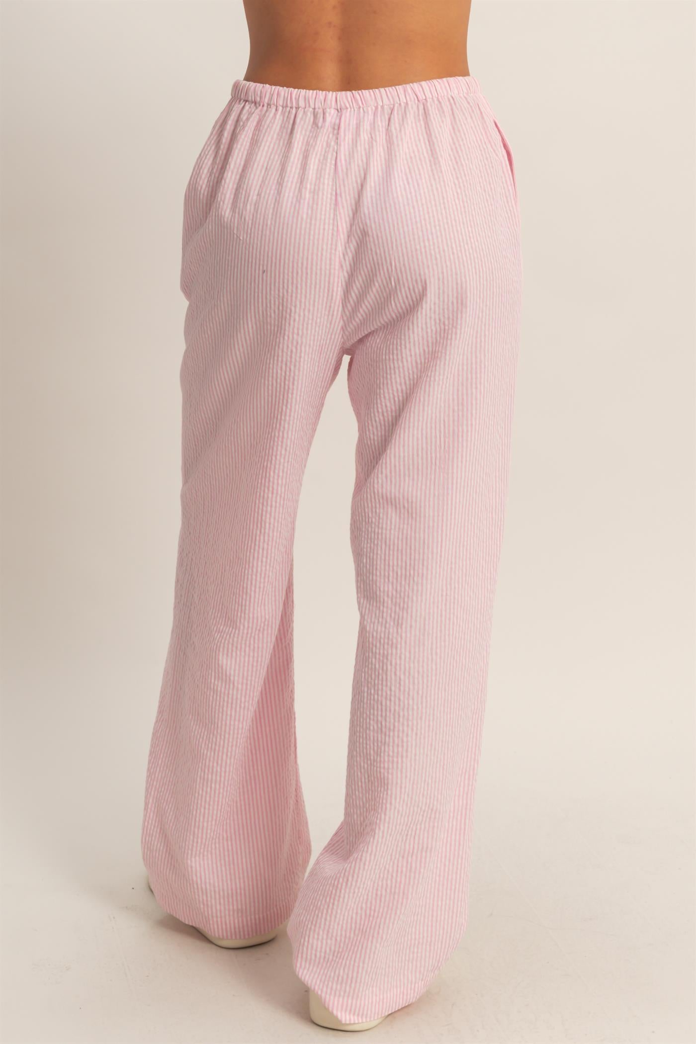 Wholesale Striped Wide Leg Pants Pants DZ26A752 PINK DOUBLE ZERO