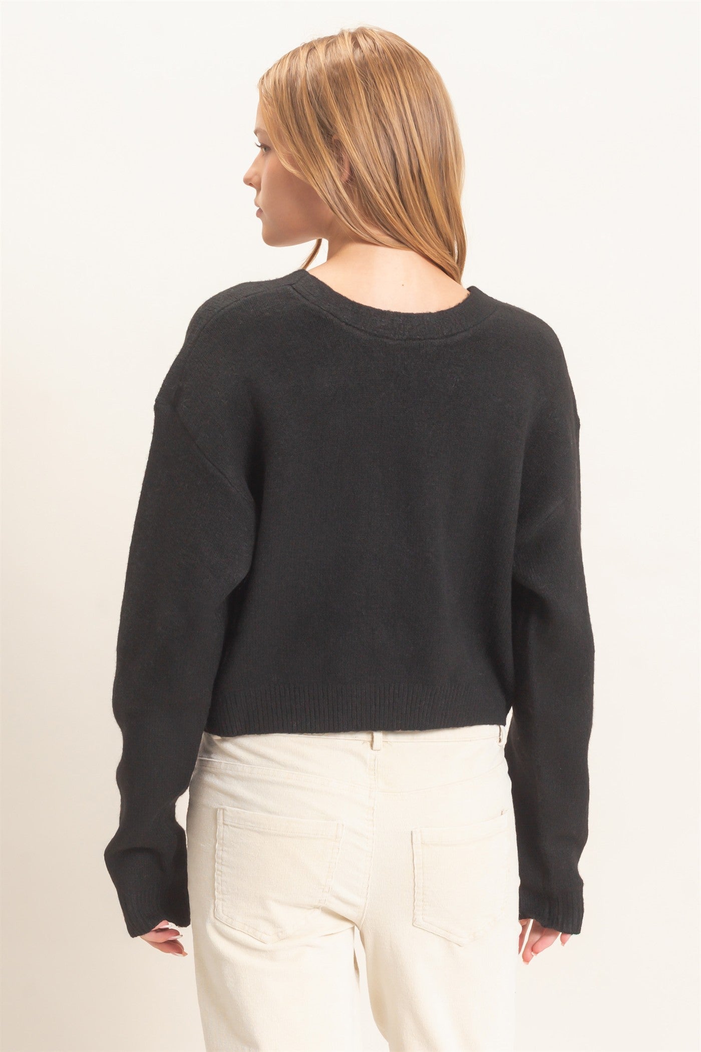 Wholesale Two-Way Bow Tie Sweater Sweaters HF26E167 BLACK HYFVE