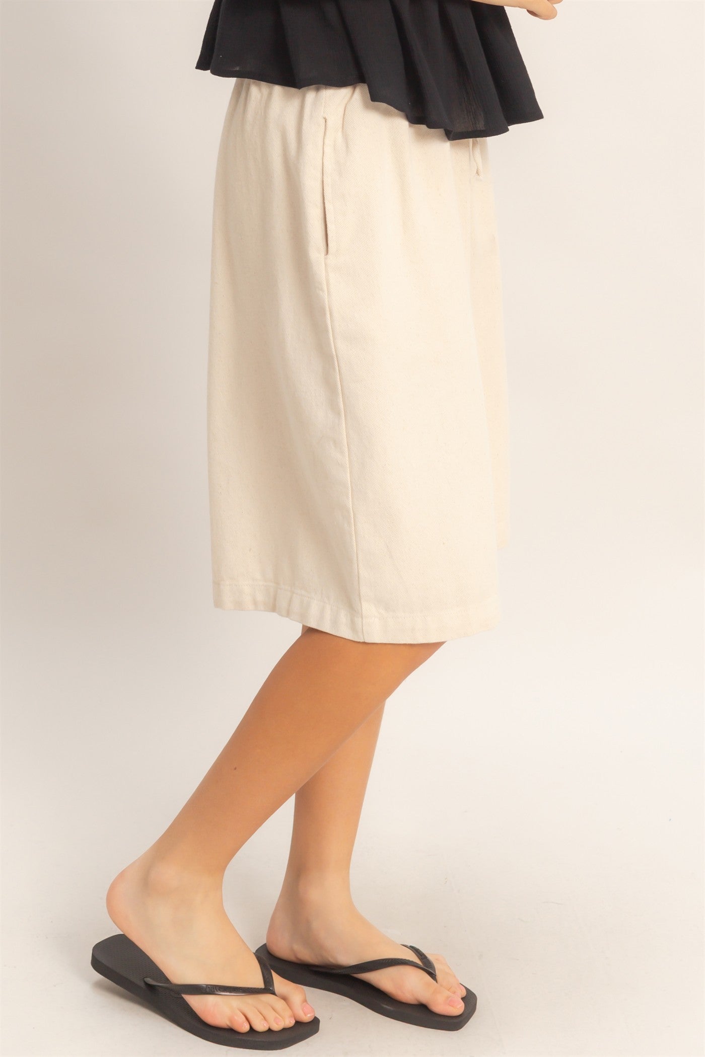 Wholesale Elastic Waistband Shorts Shorts HF26E445 OATMEAL HYFVE