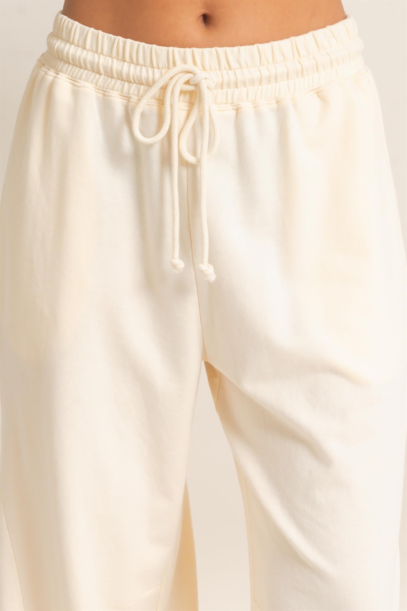 Wholesale Mineral Washed Wide Leg Pants Pants DZ26F082 ALPACA DOUBLE ZERO
