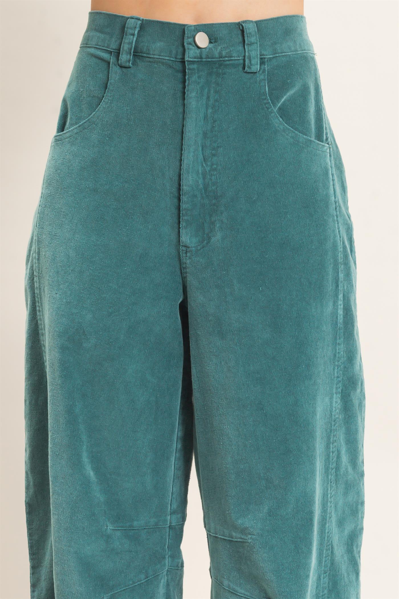 Wholesale Mineral Wash Wide-Leg Pants Pants HF26F238 GREEN HYFVE