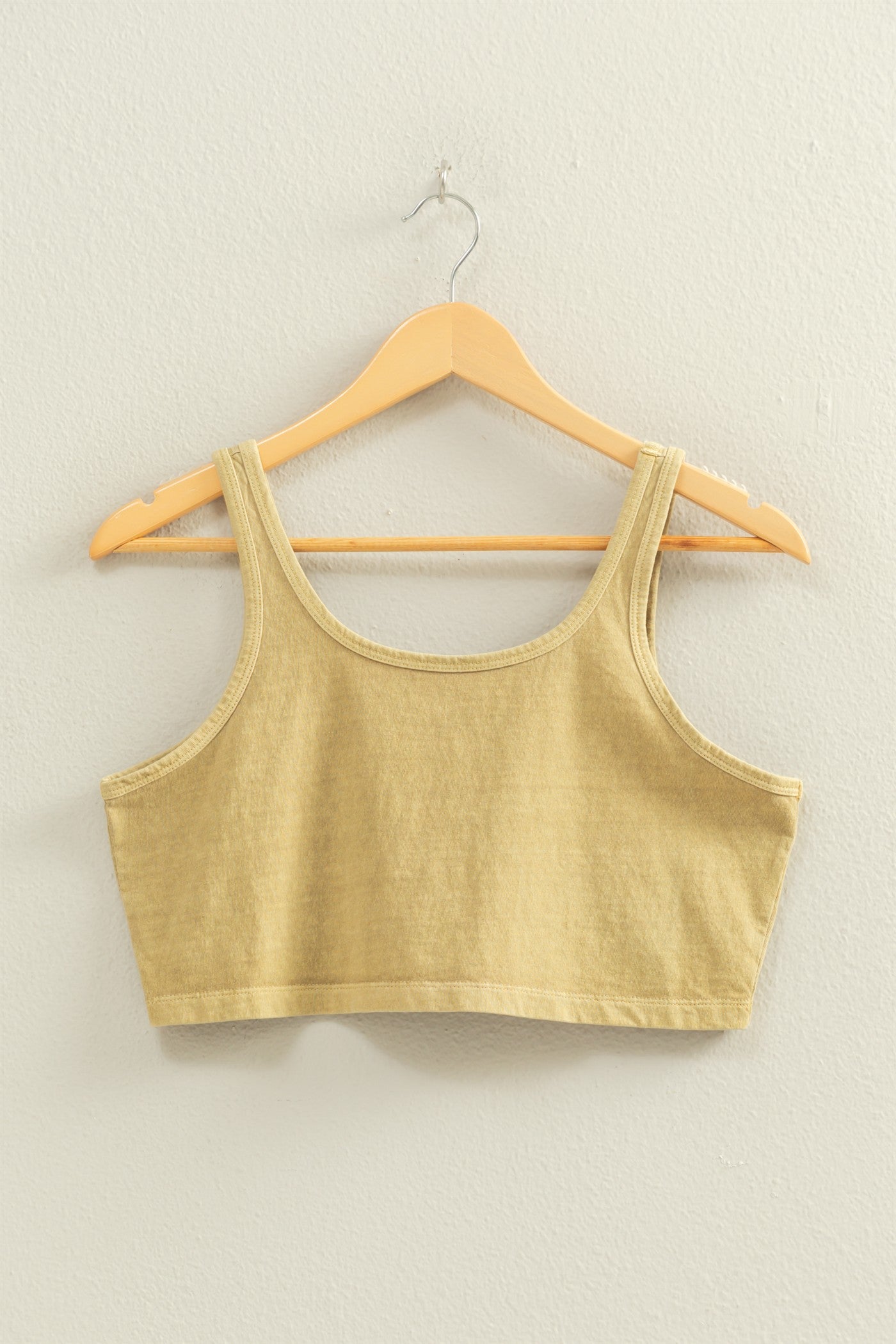 Wholesale Sleeveless Scoop Neck Crop Top Clothing Tops DZ22C809 MOSS DOUBLE ZERO