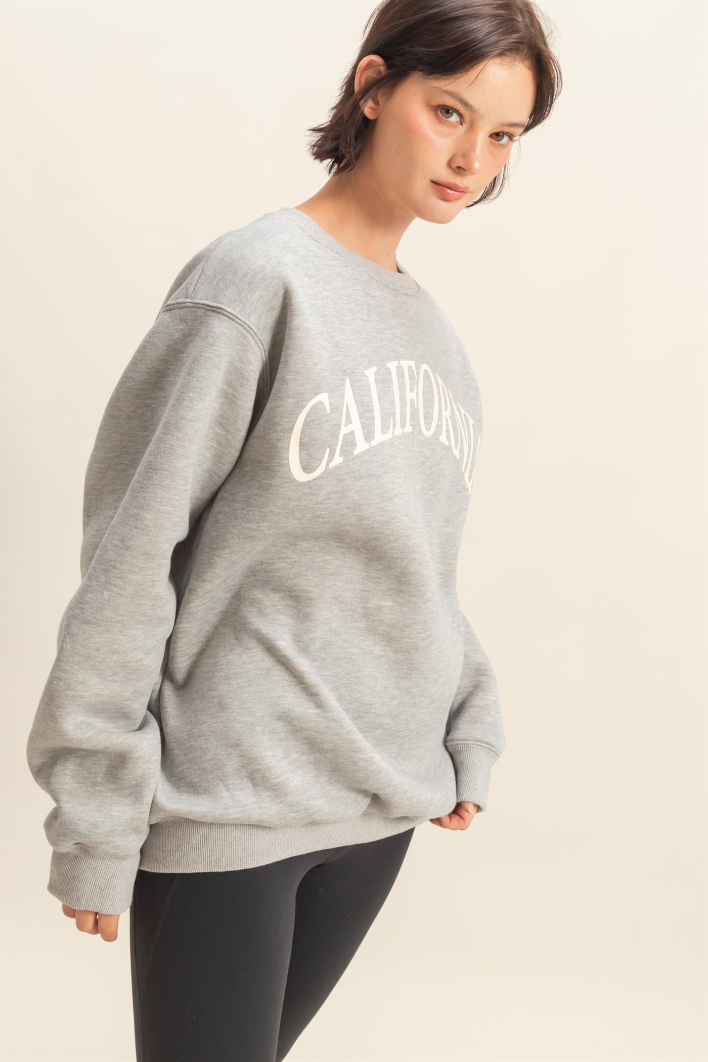 Wholesale California Graphic Sweatshirt Sweatshirts HF25E222 H.GRAY HYFVE