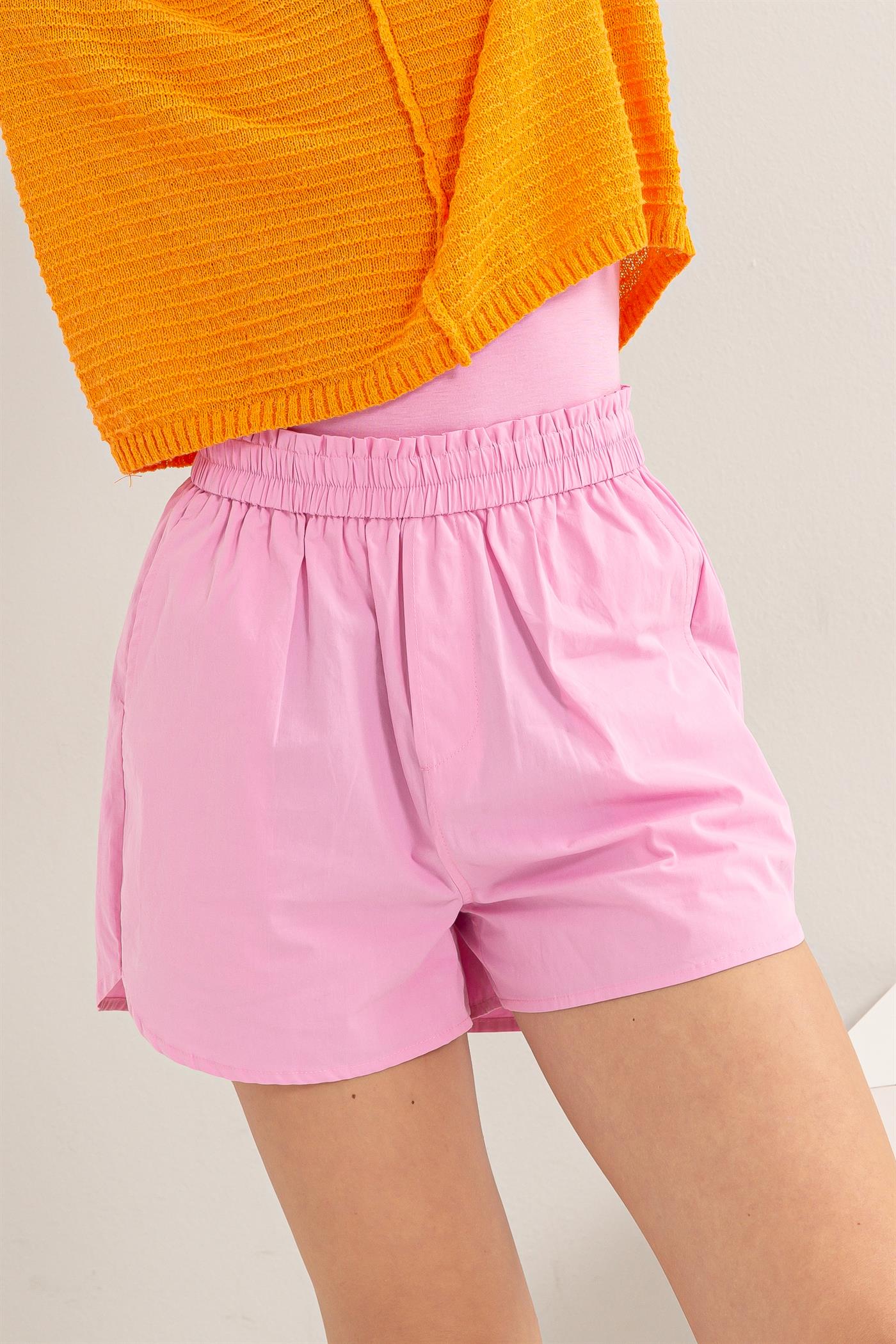 Wholesale Poplin High Waist Shorts Shorts DZ24A298 PINK DOUBLE ZERO