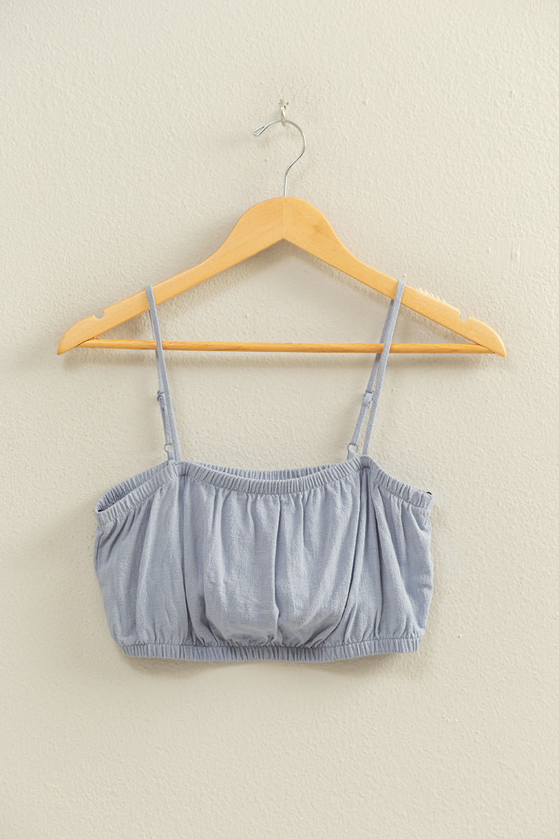Wholesale Cami Bandeau Crop Top Clothing Tops DZ22C556 PALE INDIGO DOUBLE ZERO