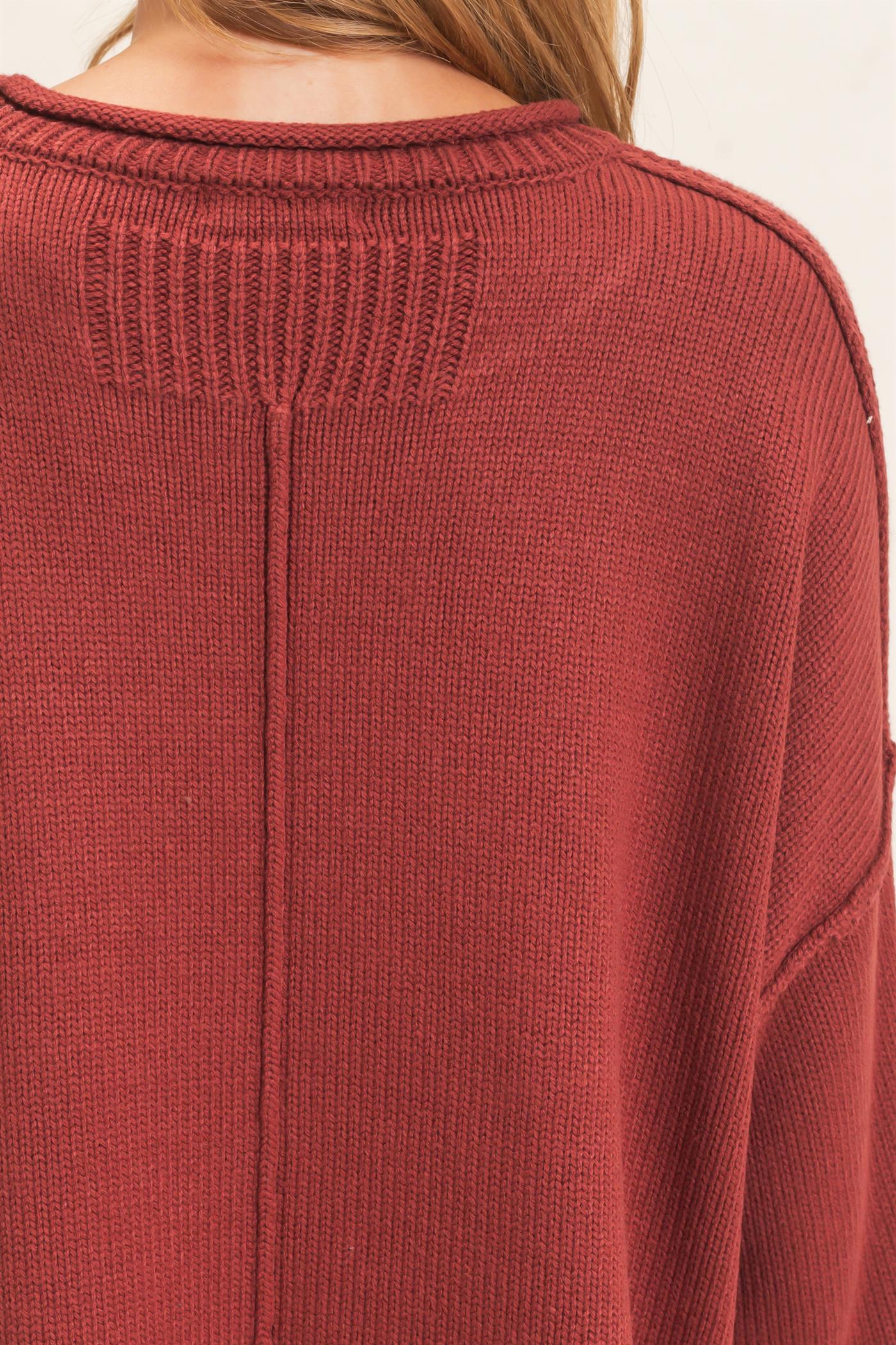 Wholesale Ribbed Crew Neck Sweater Sweaters HF26E769 COPPER BROWN HYFVE