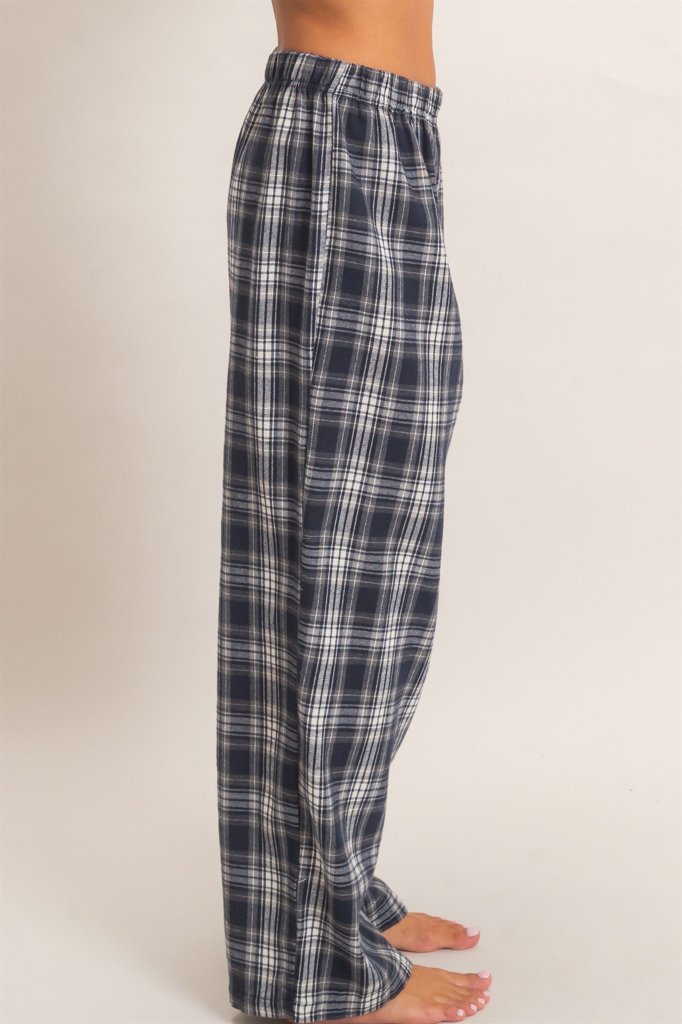 Wholesale Plaid Wide-Leg Pants Pants DZ26F271 NAVY DOUBLE ZERO