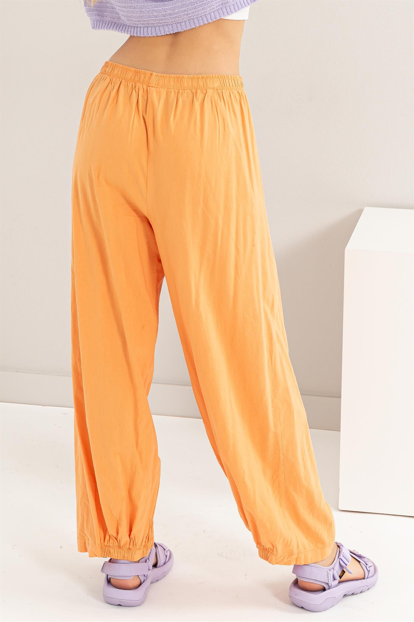 Wholesale Mid Rise Wide Leg Pants Pants DZ24A651 ORANGE DOUBLE ZERO