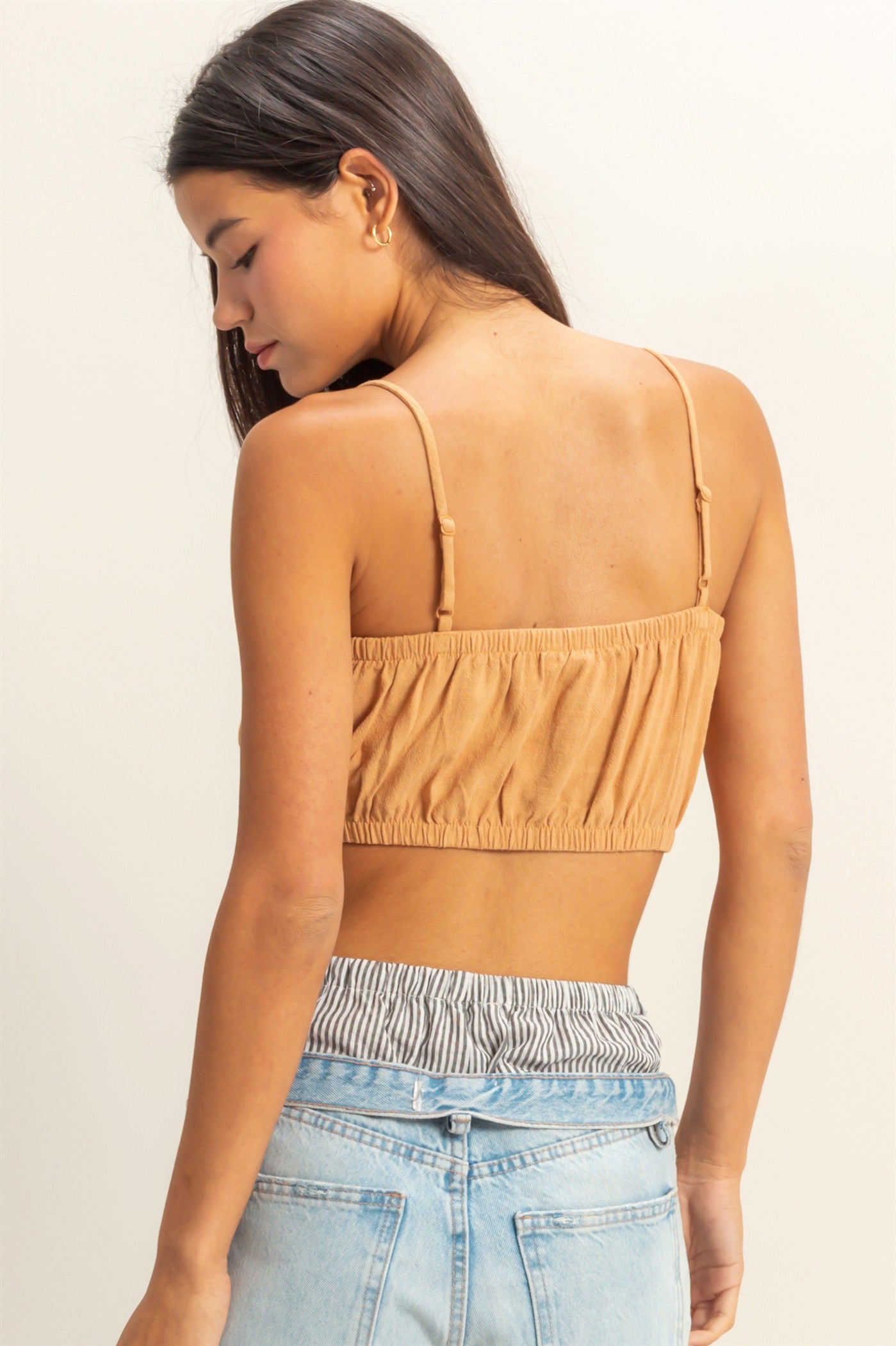 Wholesale Cami Bandeau Crop Top Clothing Tops DZ22C556 PEANUT BUTTER DOUBLE ZERO