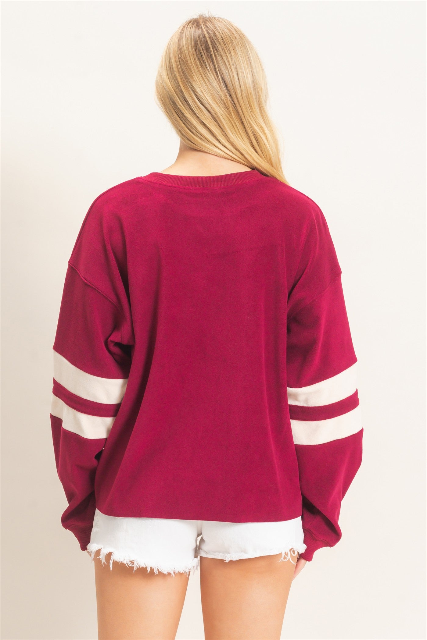 Wholesale Crew Neck Long Sleeve Sweatshirt Sweatshirts HF26E425 BURGUNDY HYFVE