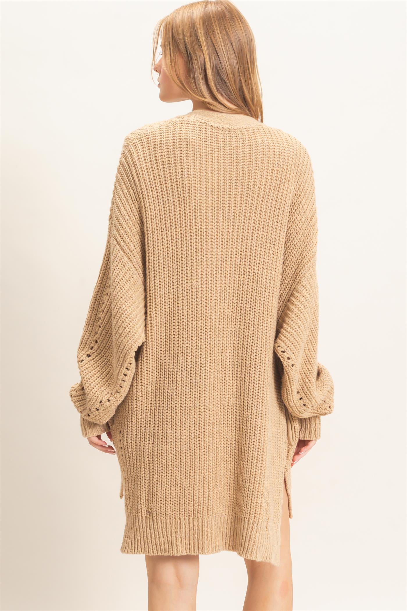 Wholesale Open-Front Cardigan Cardigans HF26C410 LIGHT TAUPE HYFVE