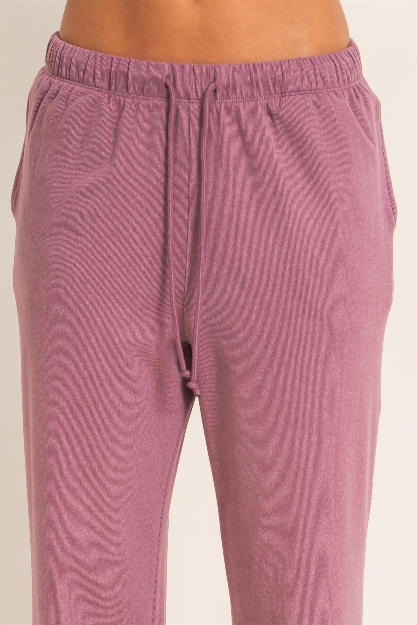 Wholesale Wide Leg Pants With Drawcord Pants DZ26E288 PLUM DOUBLE ZERO