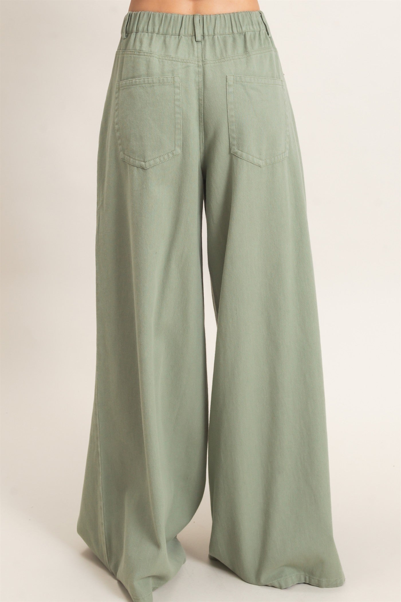 Wholesale Wide-Leg High-Rise Pants Pants HF26F222-D OLIVE HYFVE