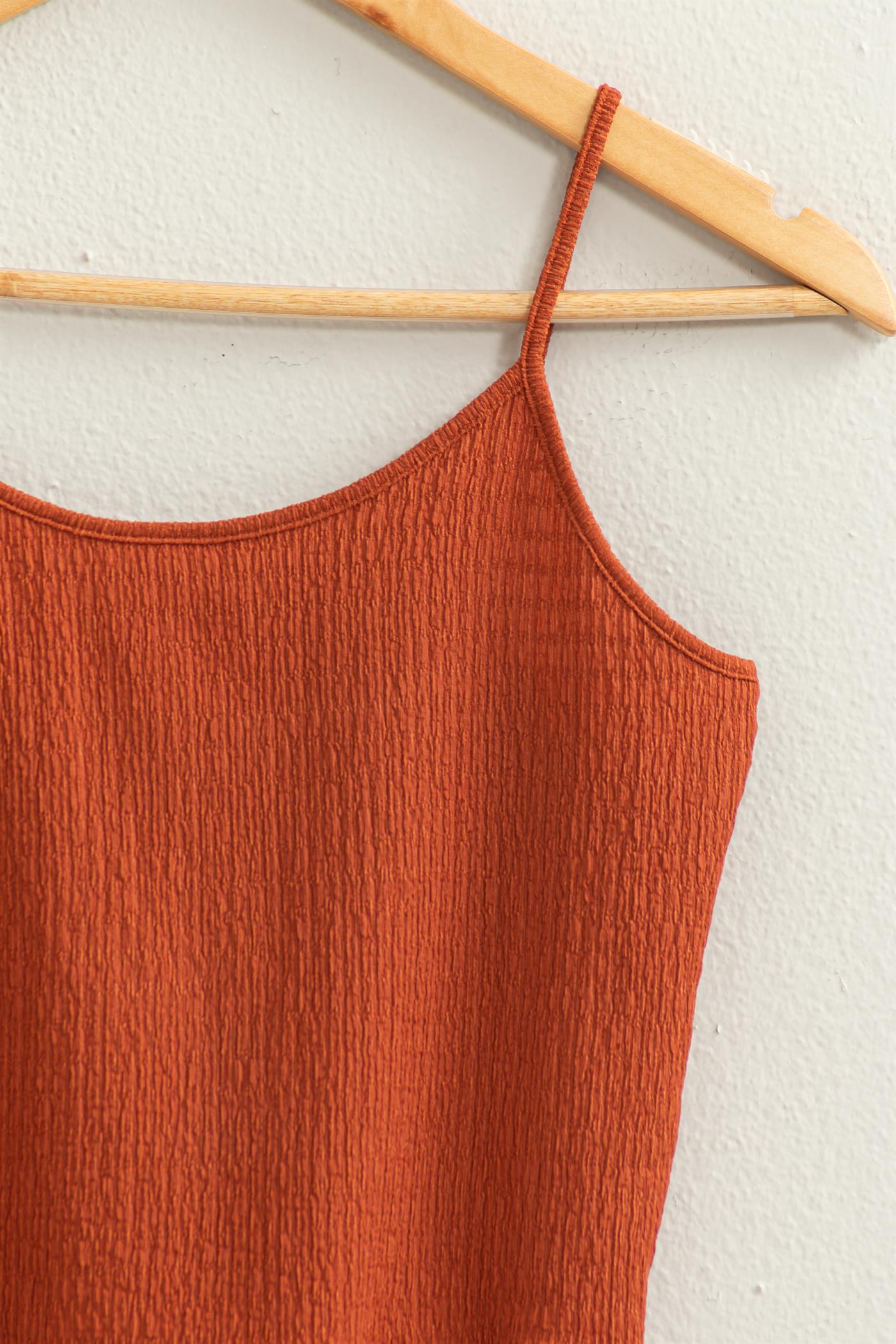 Wholesale Crop Cami Top Clothing Tops DZ24C836 BAKED CLAY DOUBLE ZERO