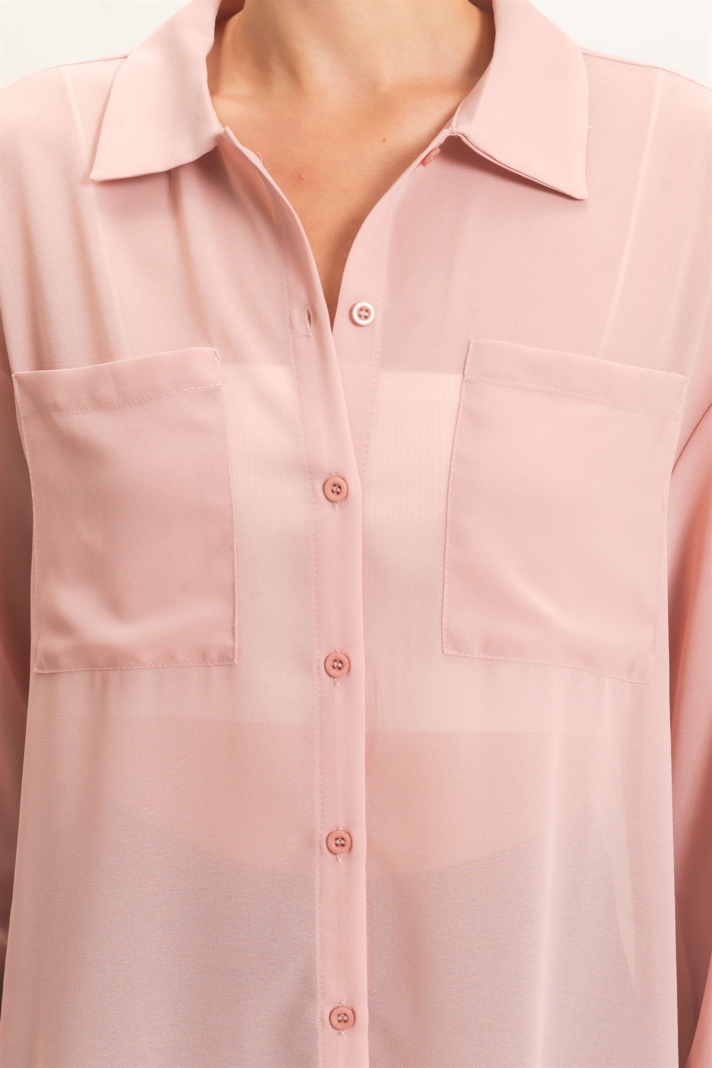 Wholesale Button-Down Collar Blouse Shirts HF26F067 MAUVE HYFVE