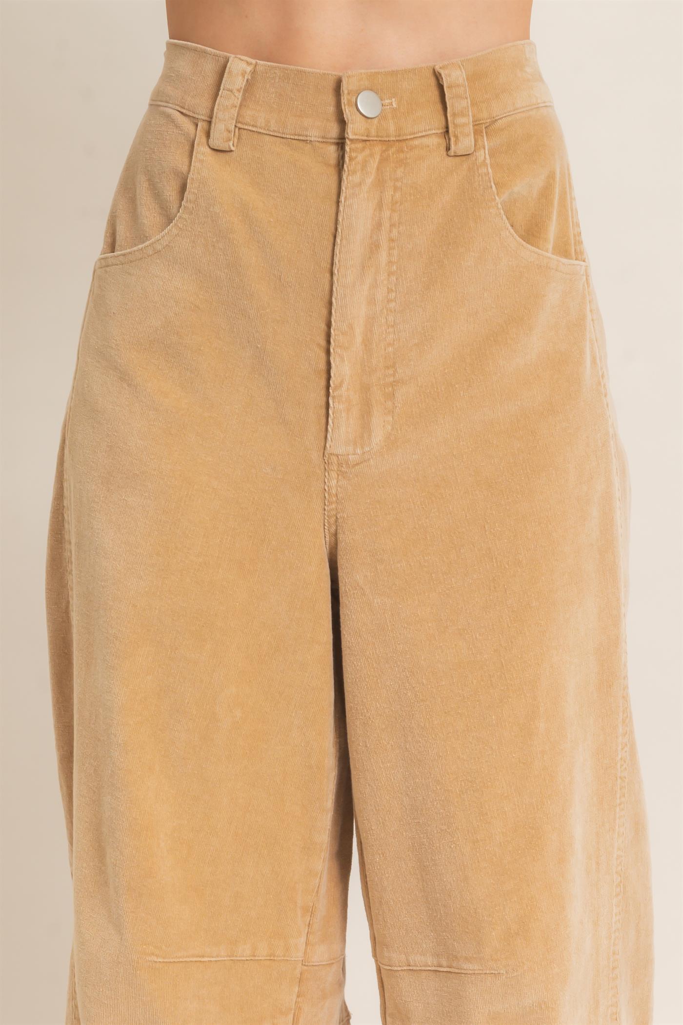 Wholesale Mineral Wash Wide-Leg Pants Pants HF26F238 TAUPE HYFVE