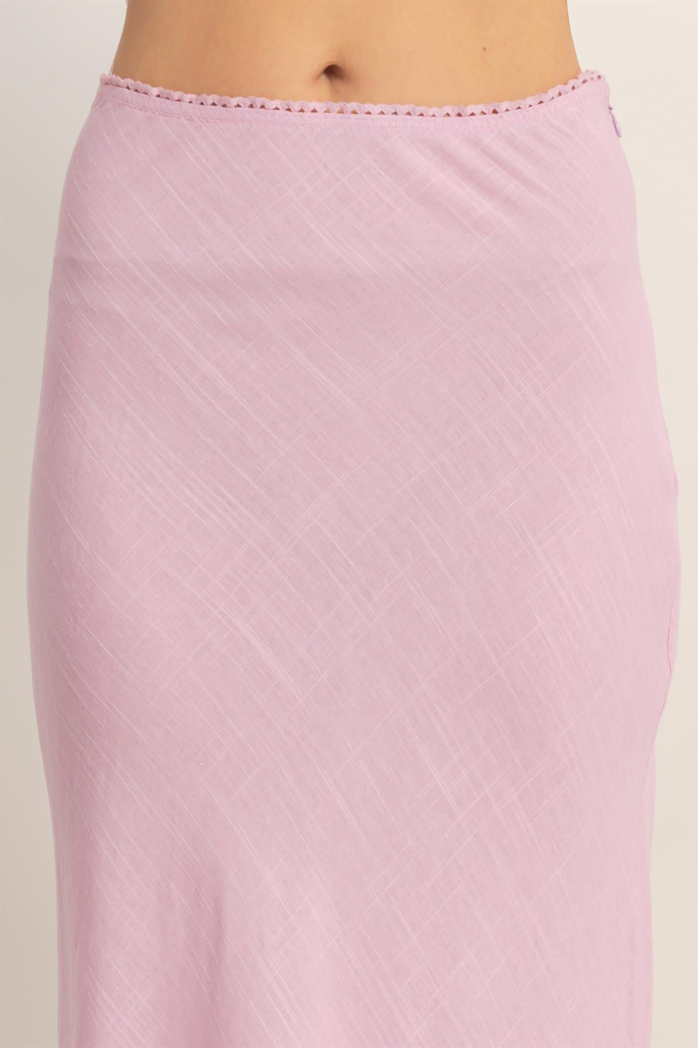 Wholesale Maxi Skirt With Elastic Waistband Skirts HF26A473-D PINK LAVENDER HYFVE