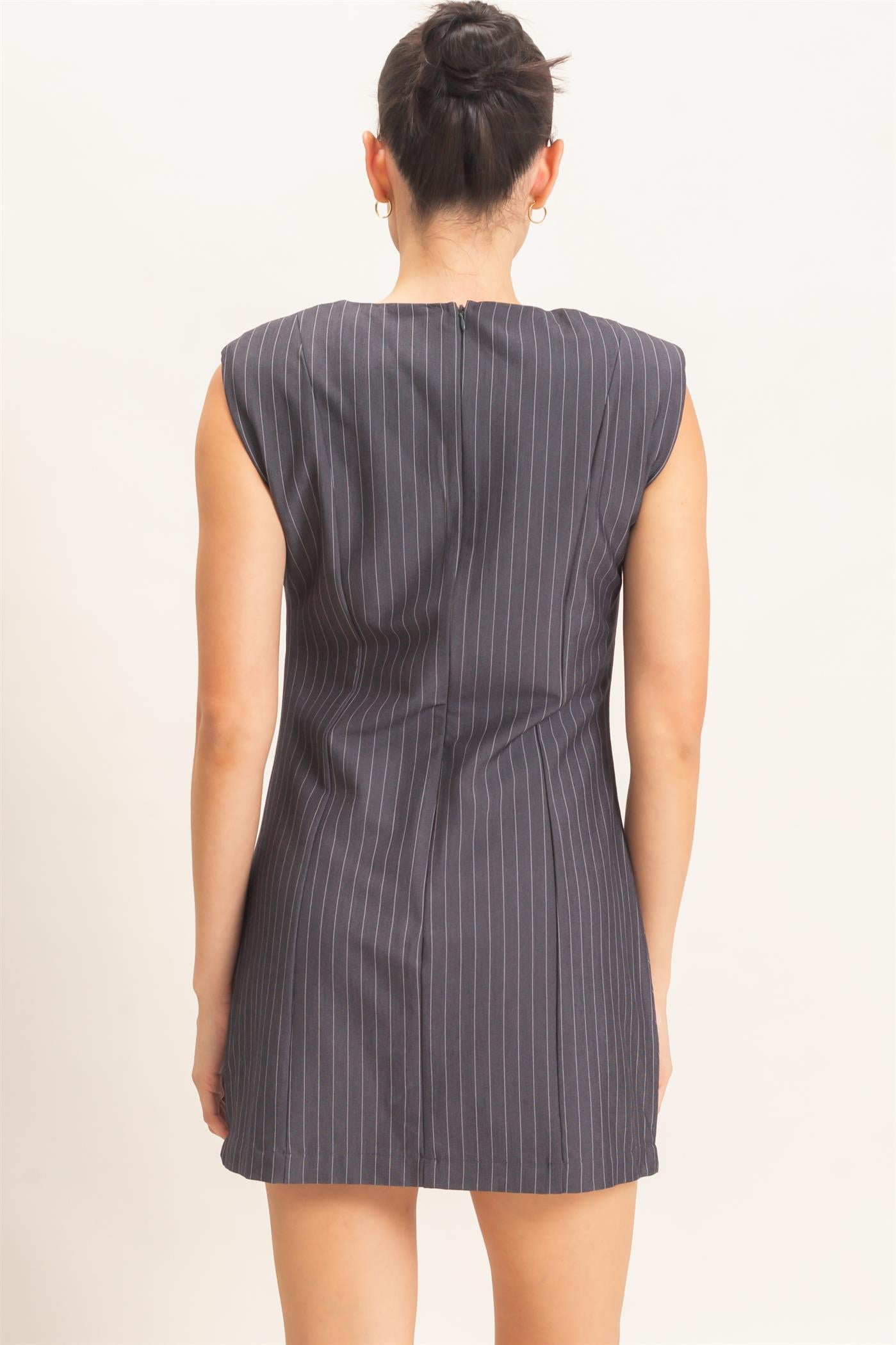 Wholesale Pin Stripe Sheath Dress Dresses HF26E374 GRAY HYFVE