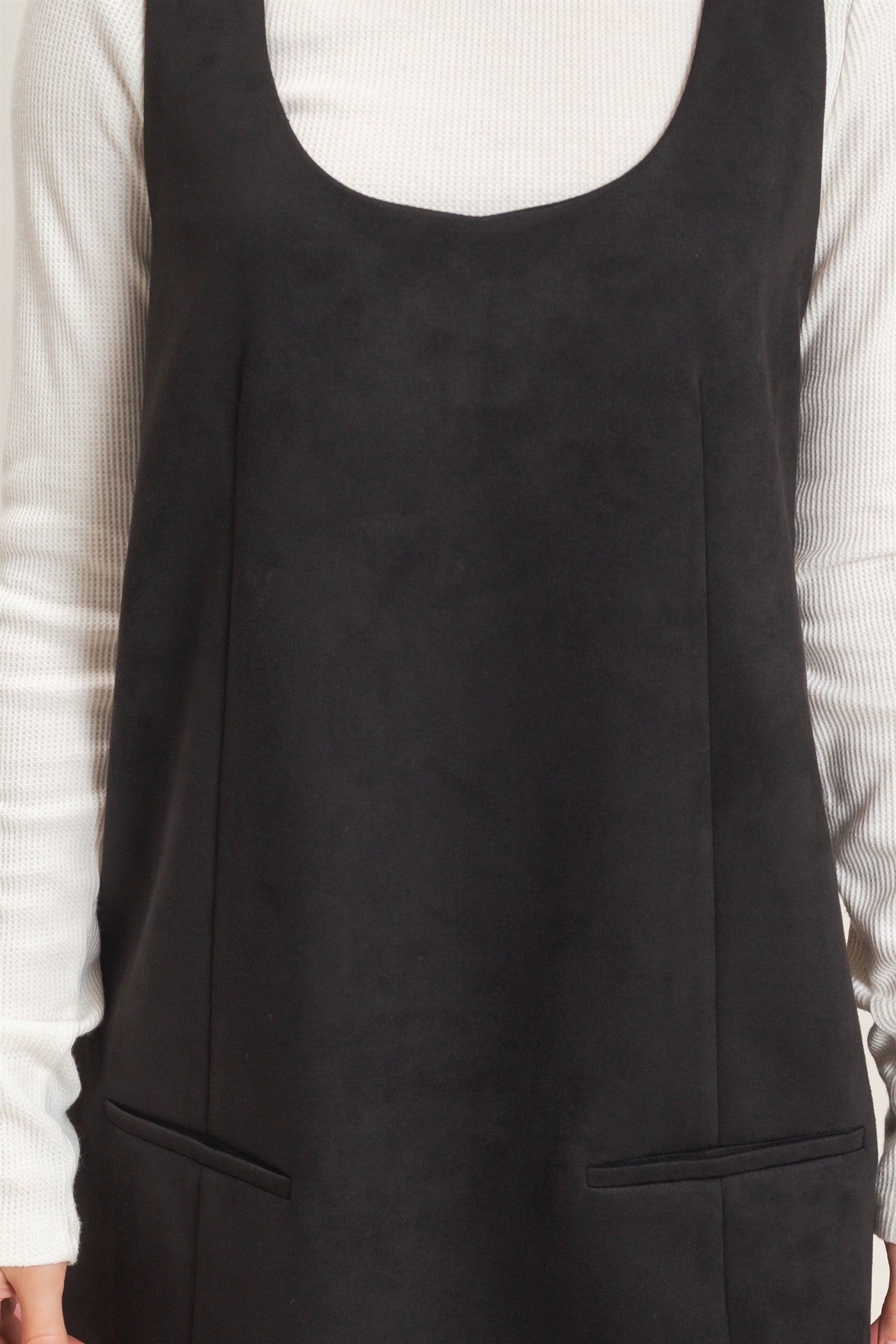 Wholesale Sleeveless Suede Mini Dress Dresses HF26F219 BLACK HYFVE