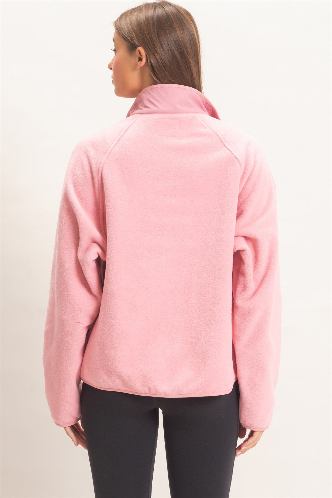 Wholesale Fleece Jacket With Button Front Coats & Jackets DZ26F086 PINK DOUBLE ZERO