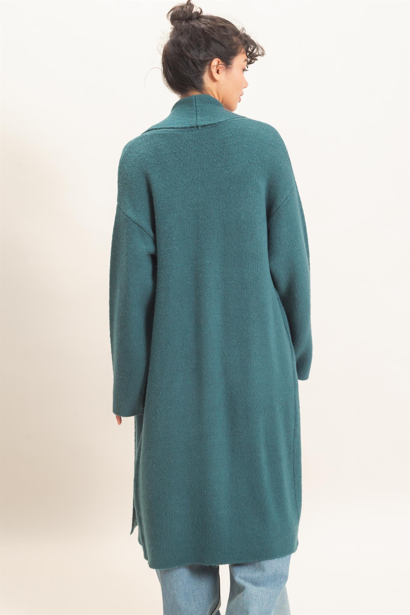 Wholesale Duster Cardigan Sweaters DZ26E267 DARK TEAL DOUBLE ZERO