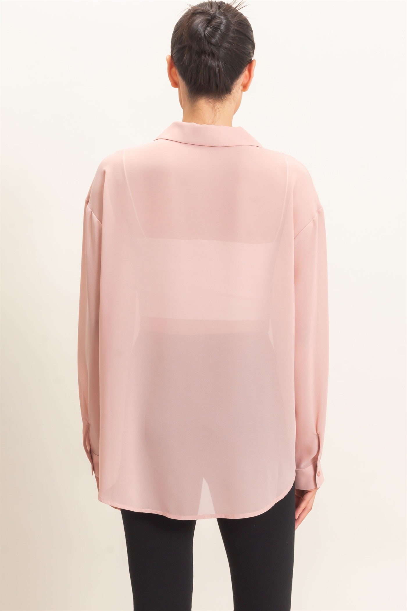 Wholesale Button-Down Collar Blouse Shirts HF26F067 MAUVE HYFVE