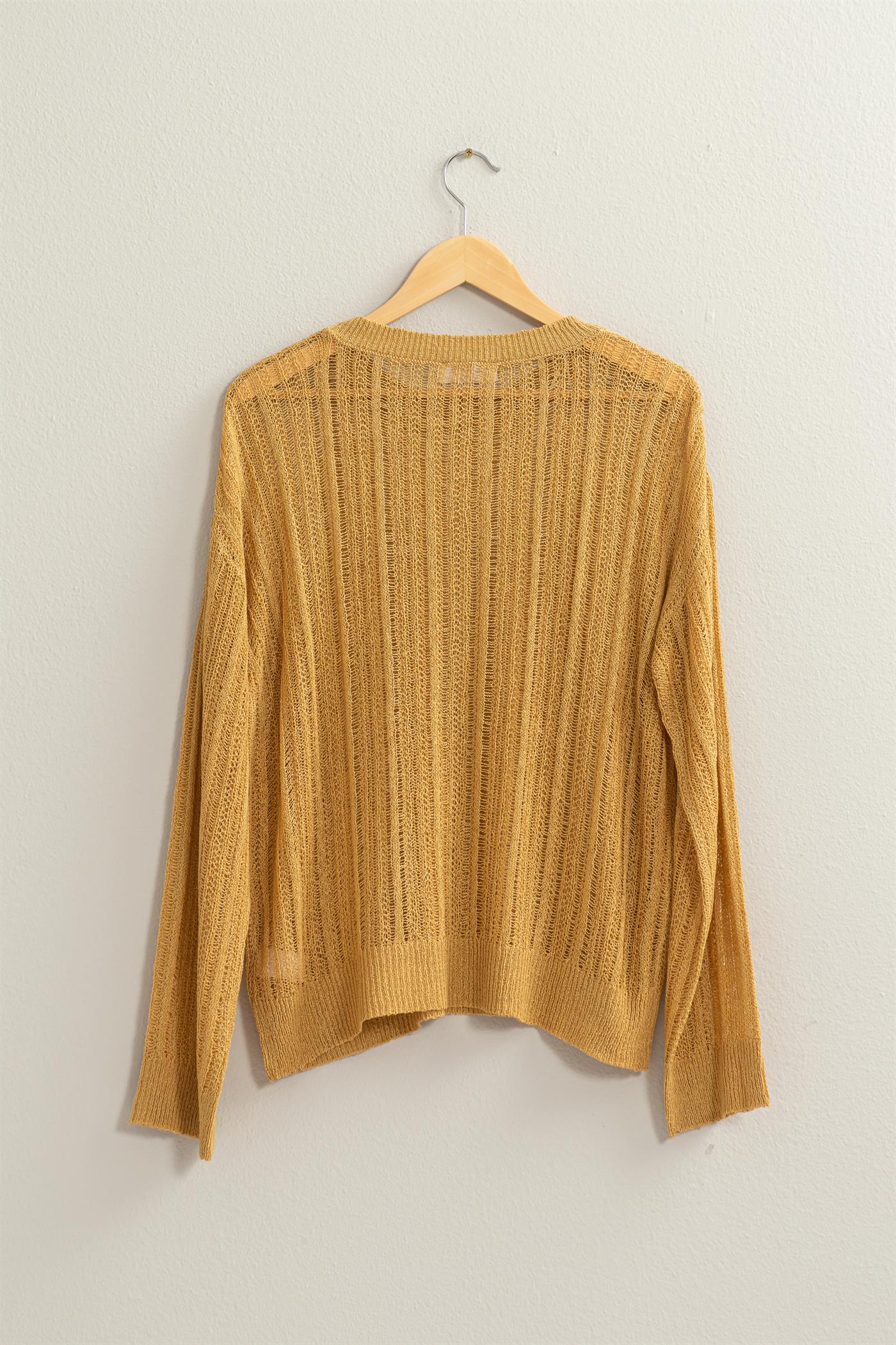 Wholesale Drop Shoulder Sweater Clothing Tops DZ24A477-D SAND DOUBLE ZERO