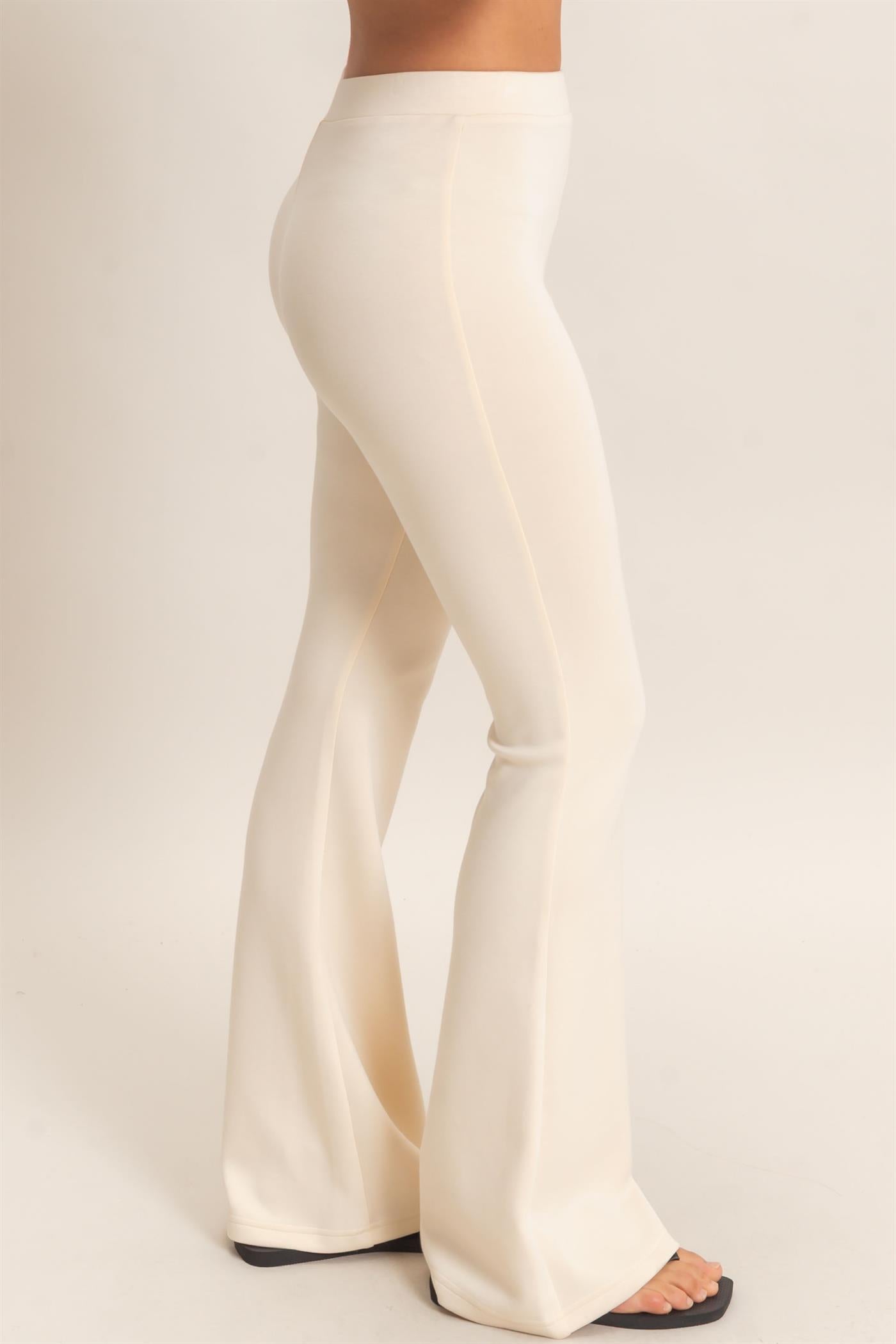 Wholesale Flared Elastic Waist Pants Pants DZ26E393 ALPACA DOUBLE ZERO