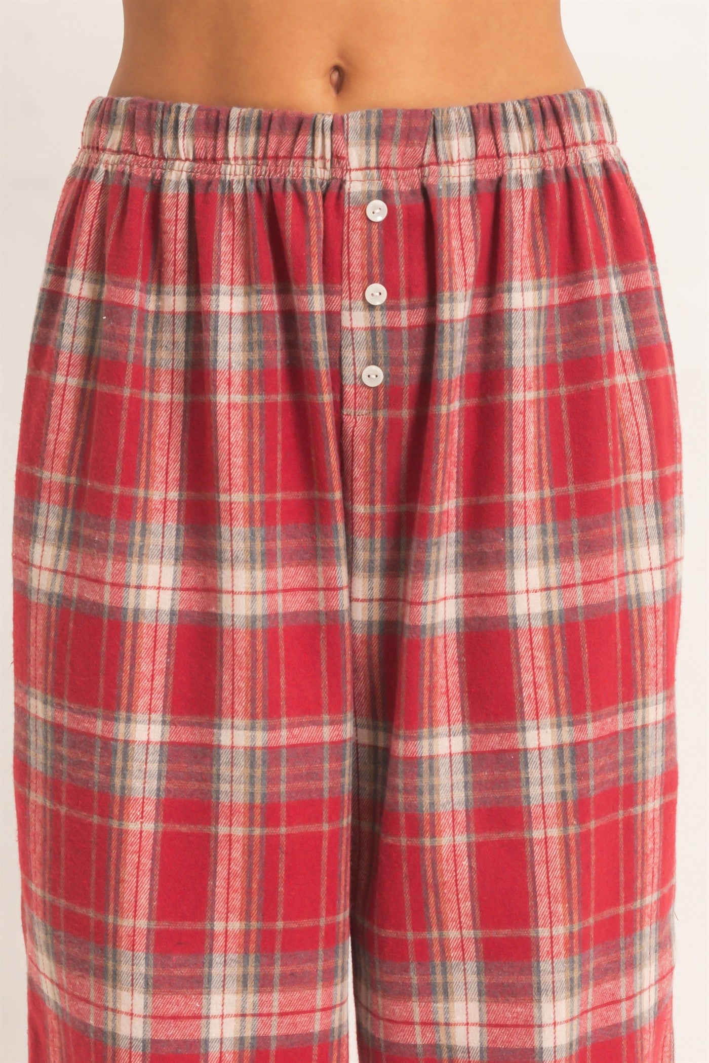 Wholesale Plaid Wide-Leg Pants Pants DZ26F271 RED DOUBLE ZERO