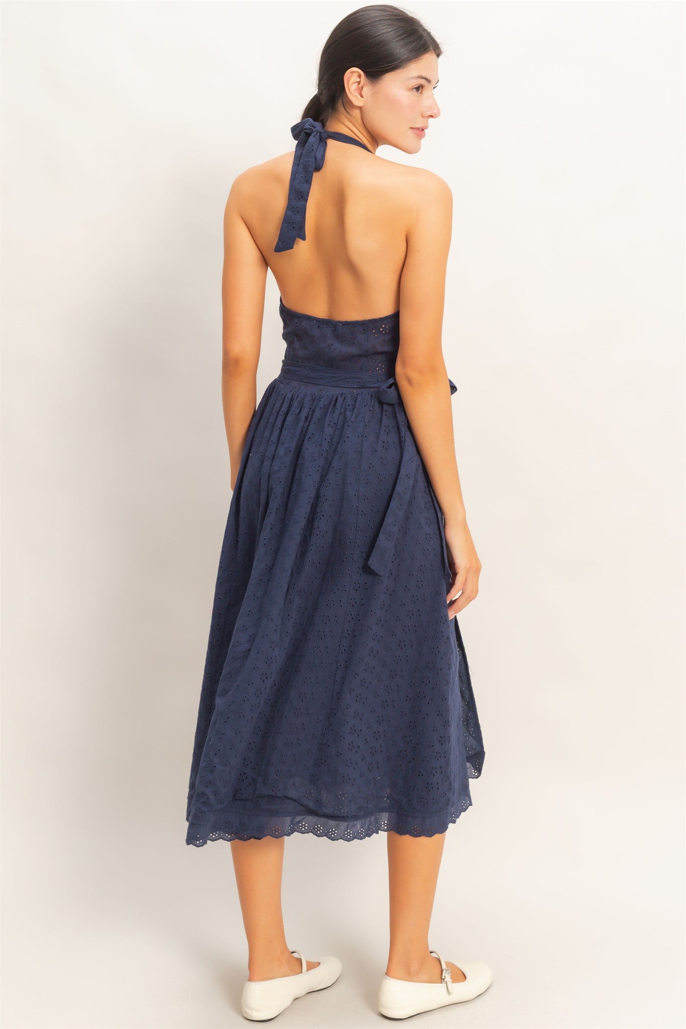 Wholesale Halter Neck Midi Dress Dresses HF26C895 NAVY HYFVE