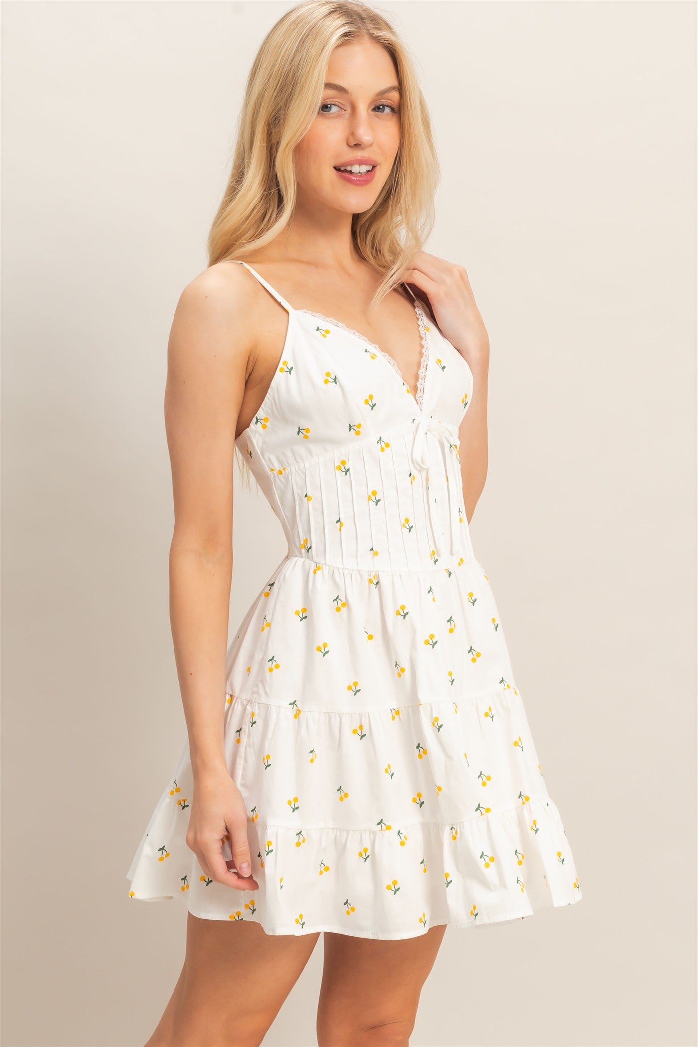 Wholesale Tiered Mini Dress Dresses HF26C008 YELLOW HYFVE