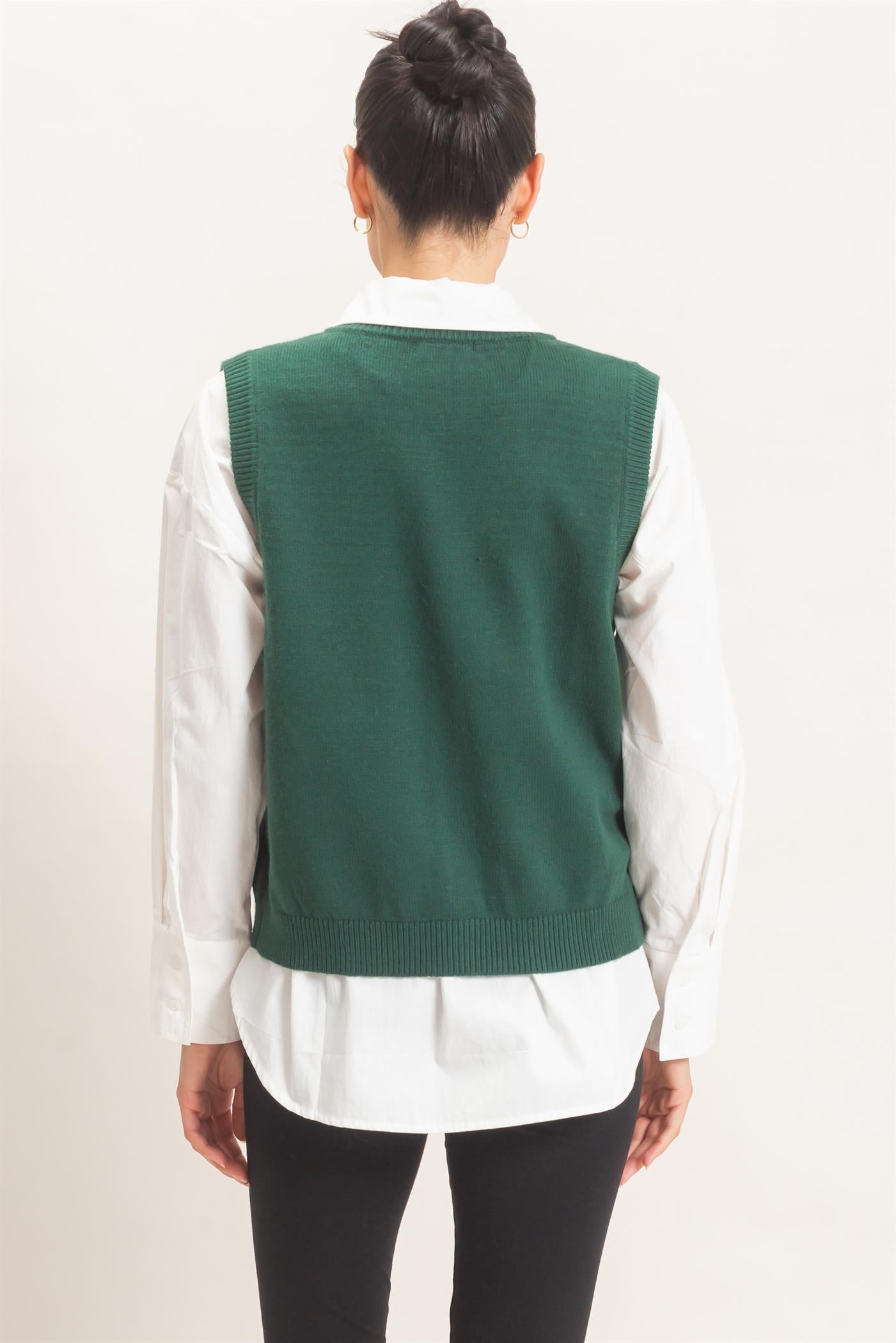 Wholesale Christmas Sweater Vest Sweaters HF26E917 GREEN HYFVE