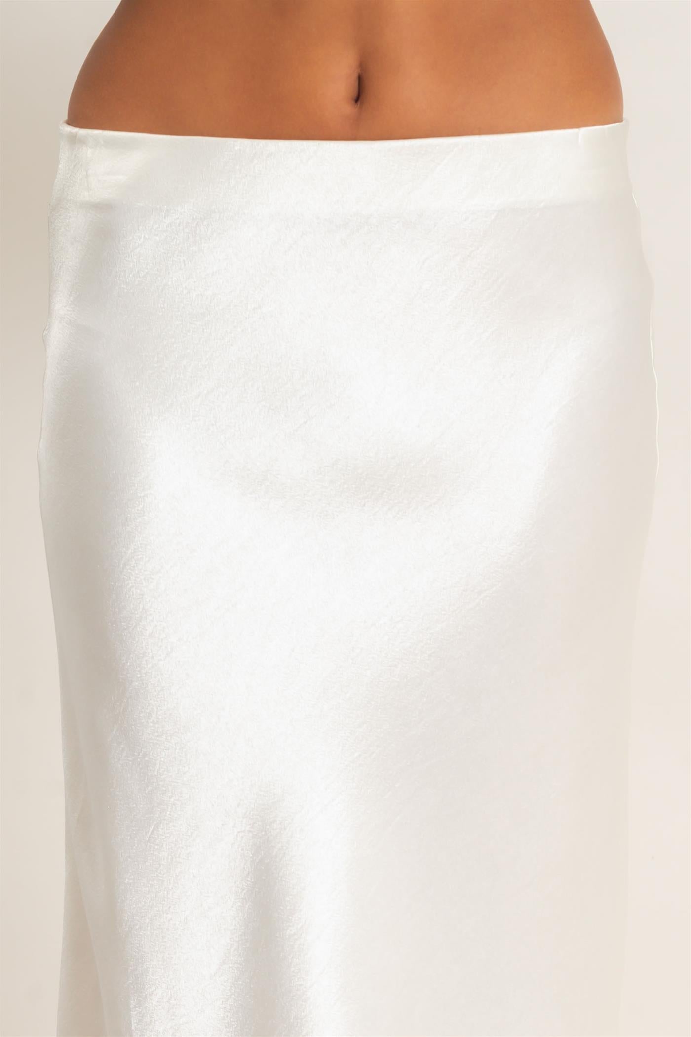 Wholesale Satin Midi Skirt Skirts DZ26C962 CREAM DOUBLE ZERO