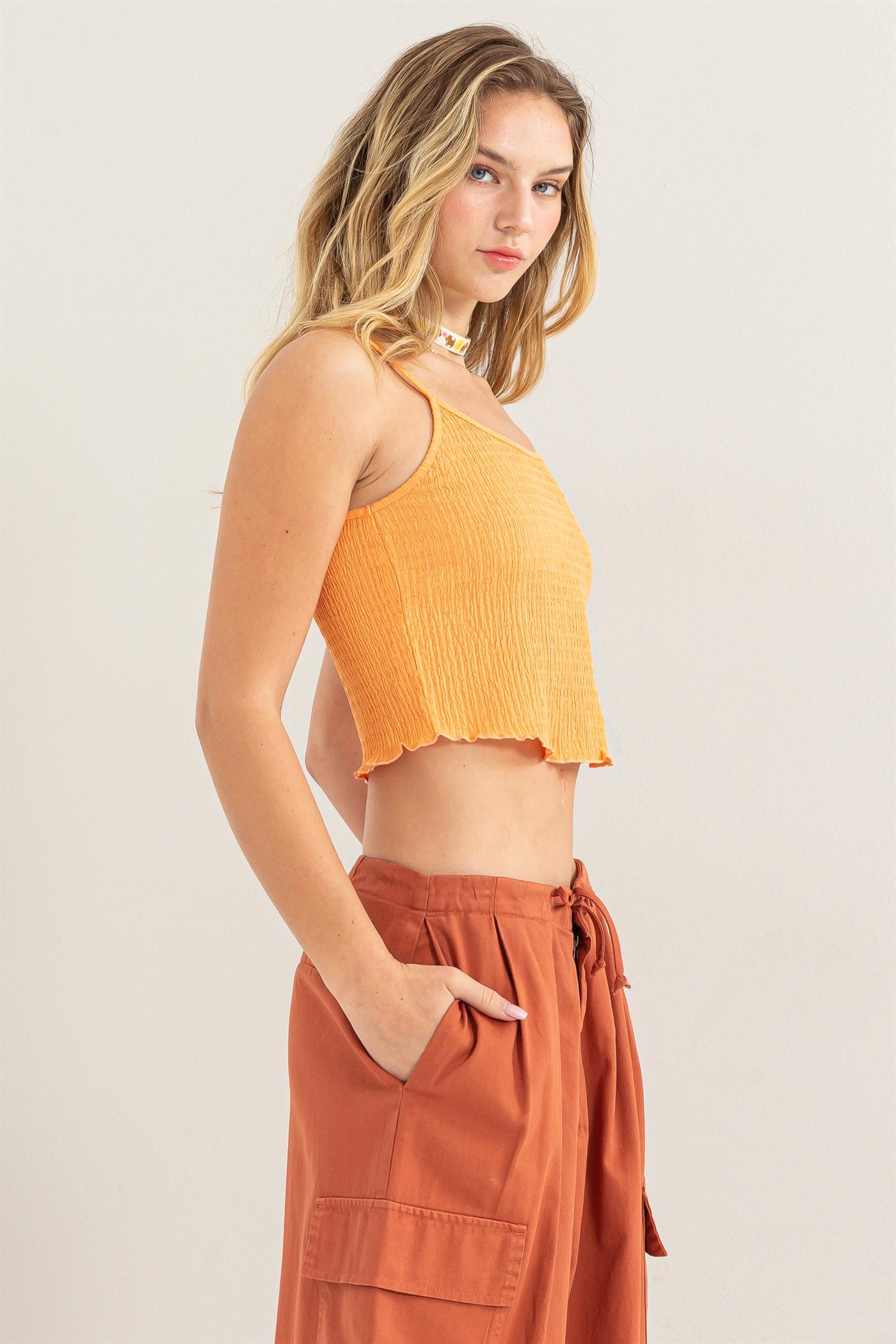 Wholesale Crop Cami Top Clothing Tops DZ24C836 ORANGE DOUBLE ZERO