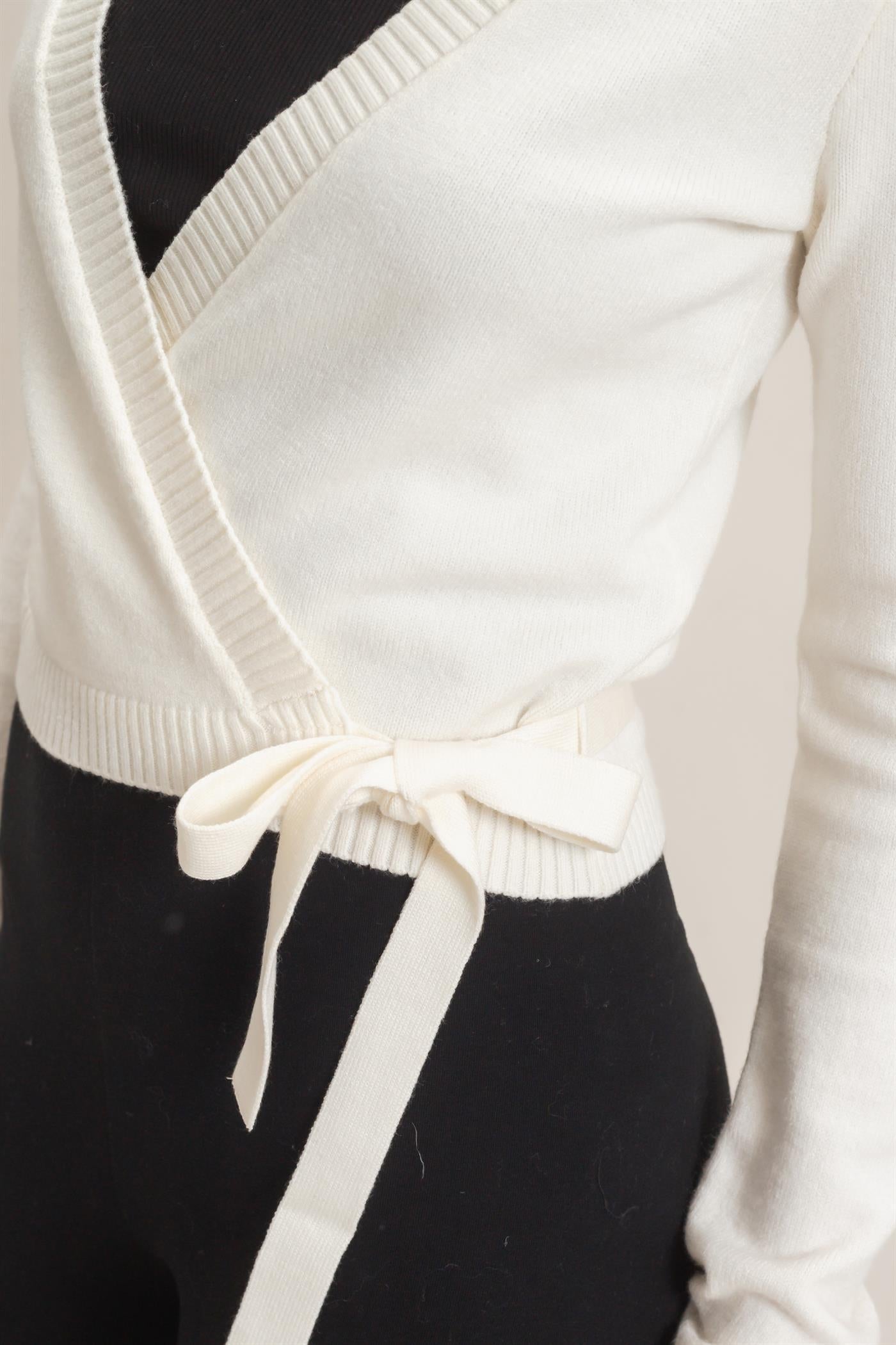 Wholesale Wrap Knit Cardigan Sweaters DZ26F393 WHIP CREAM DOUBLE ZERO
