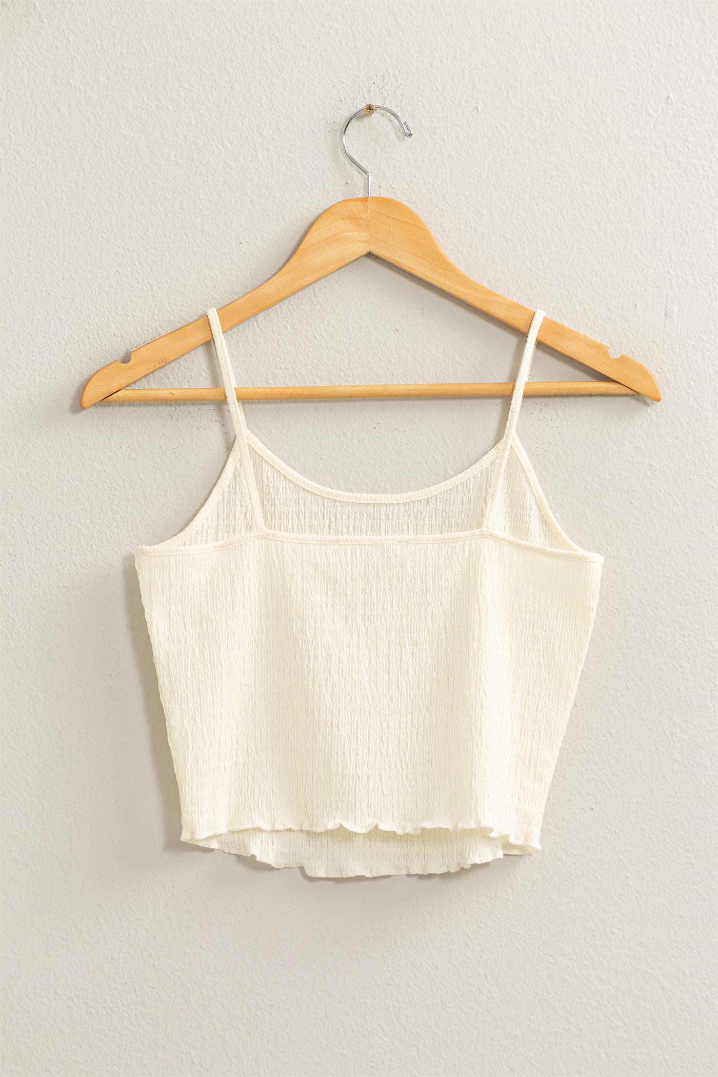 Wholesale Crop Cami Top Clothing Tops DZ24C836 CREAM DOUBLE ZERO