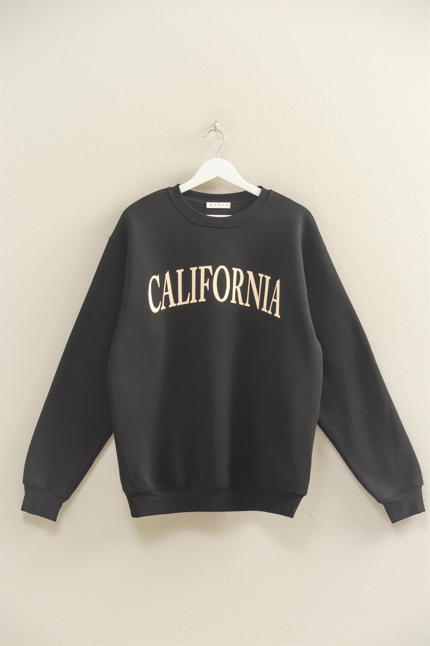 Wholesale California Graphic Sweatshirt Sweatshirts HF25E222 BLACK HYFVE