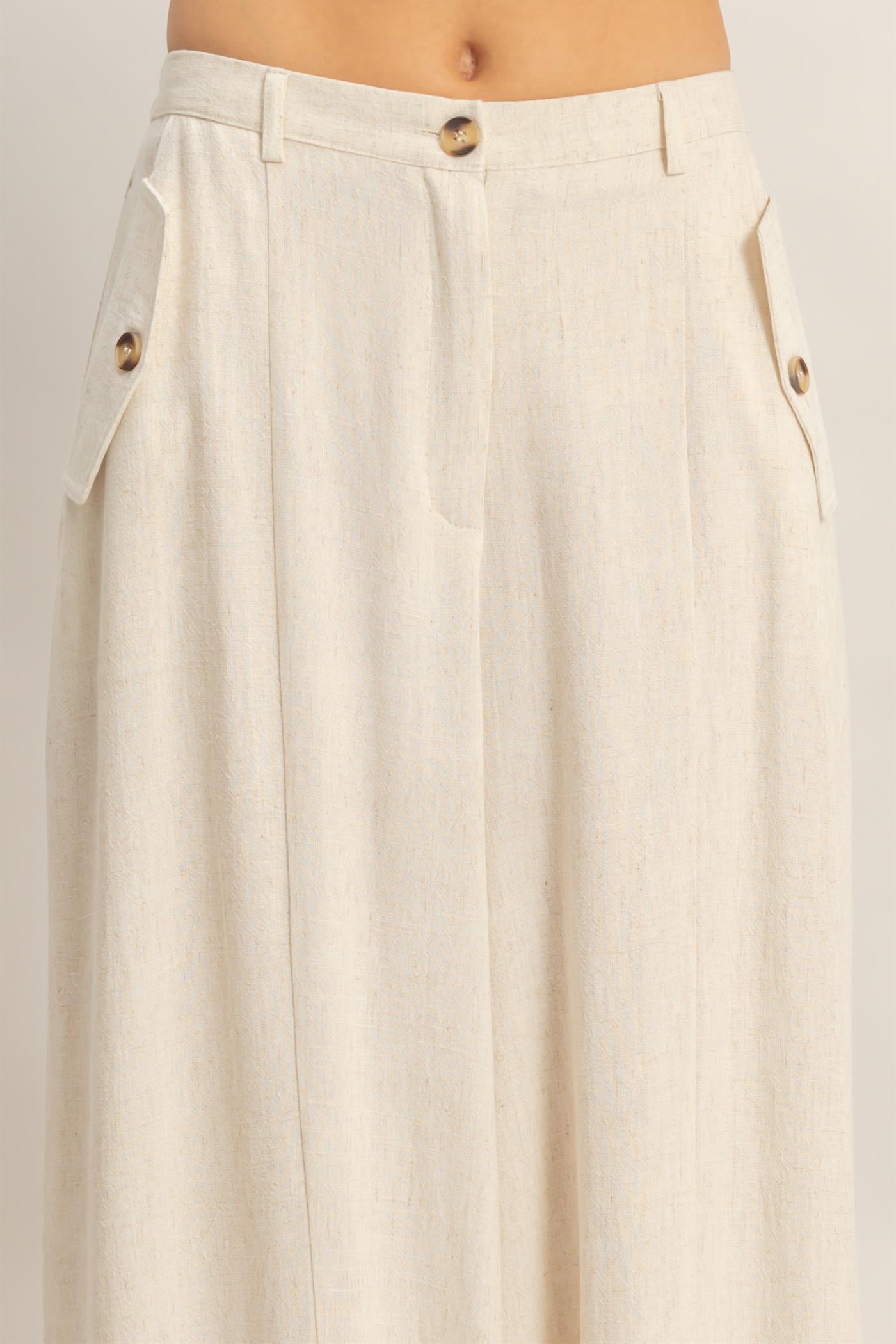 Wholesale Wide-Leg Flap Pocket Pants Pants HF26C302 OATMEAL HYFVE