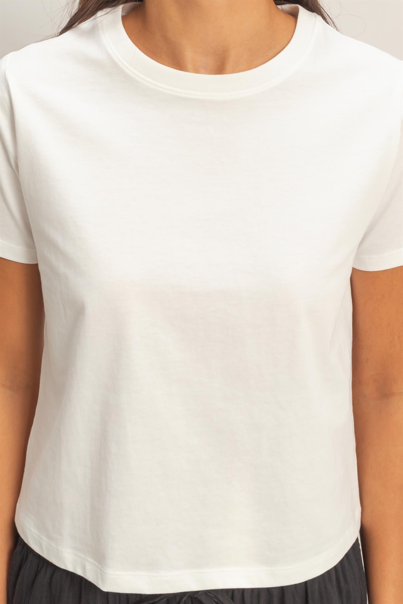 Wholesale Crew Neck Cotton T-Shirt Clothing Tops DZ26C412 OFF WHITE DOUBLE ZERO