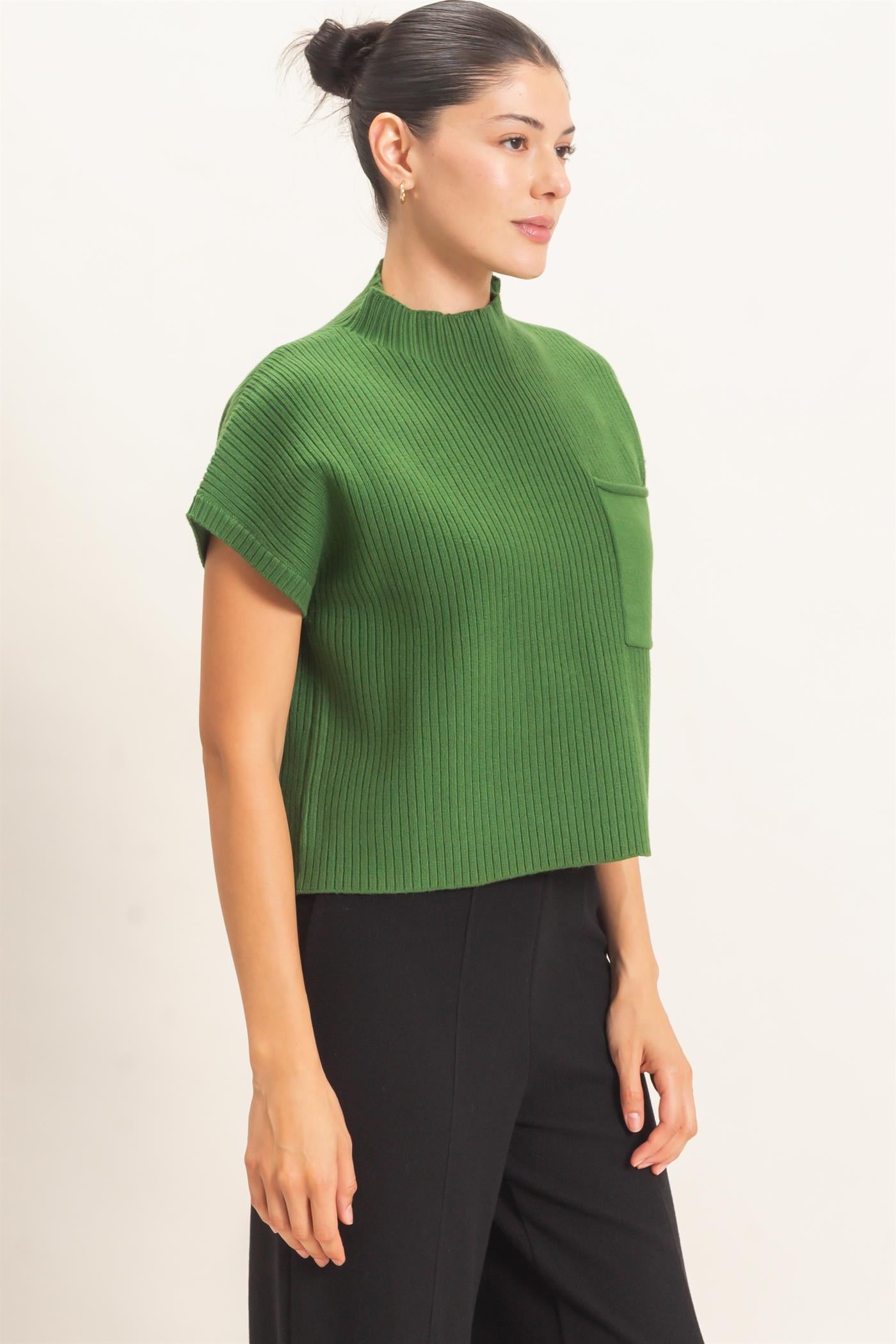 Wholesale Ribbed Dolman Sweater Sweaters HF26E835 GREEN HYFVE