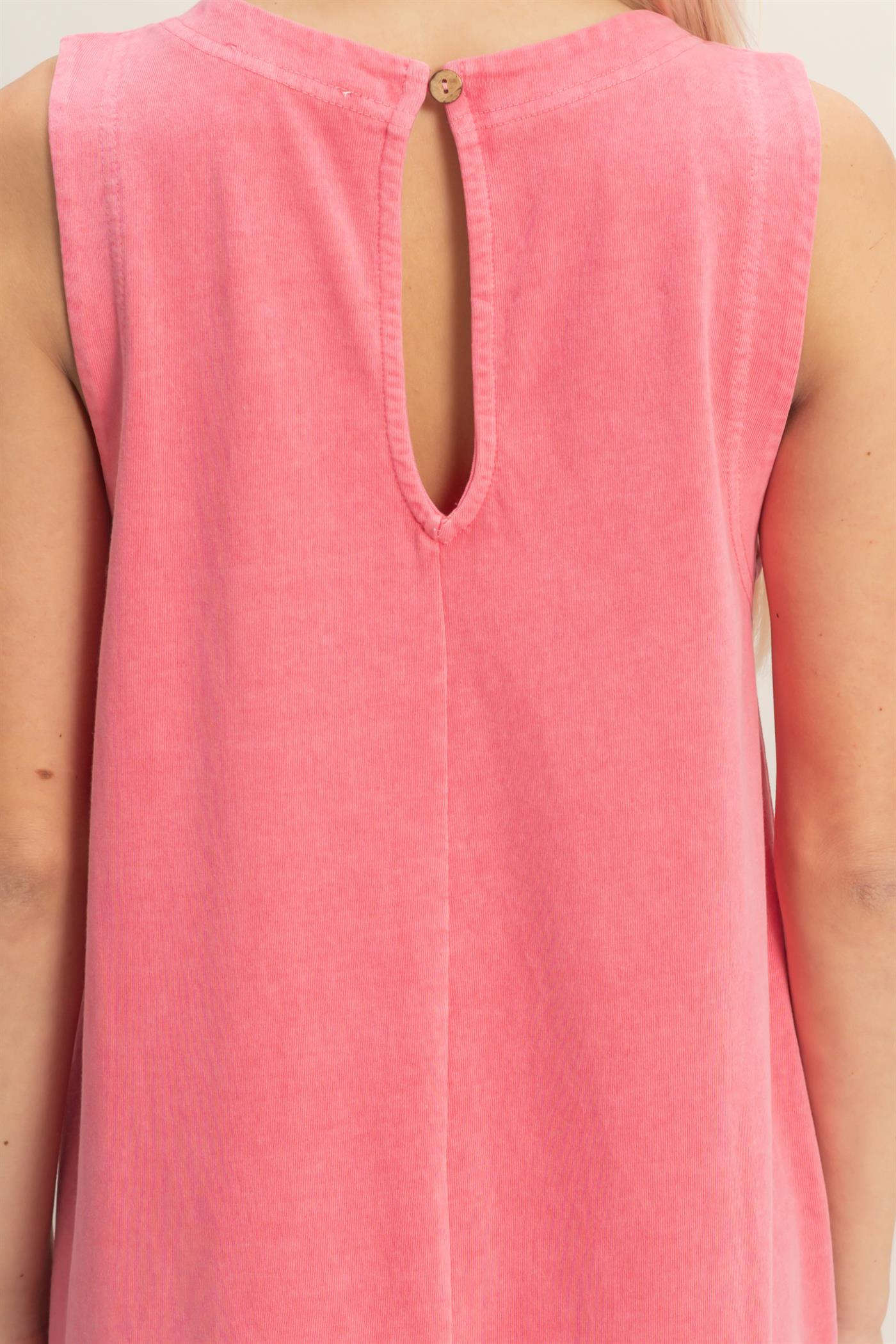 Wholesale Pocket Detail Sleeveless Romper Clothing DZ26A327 TAFFY PINK DOUBLE ZERO